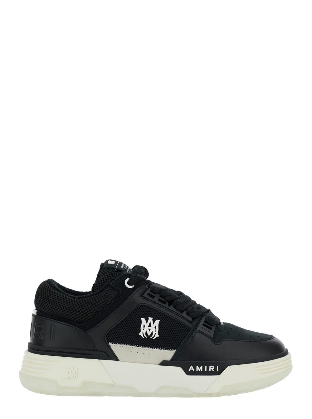 Black Low Top Sneakers With Logo Patch On The Tongue And Logo Lettering On The Heel In Leather Man