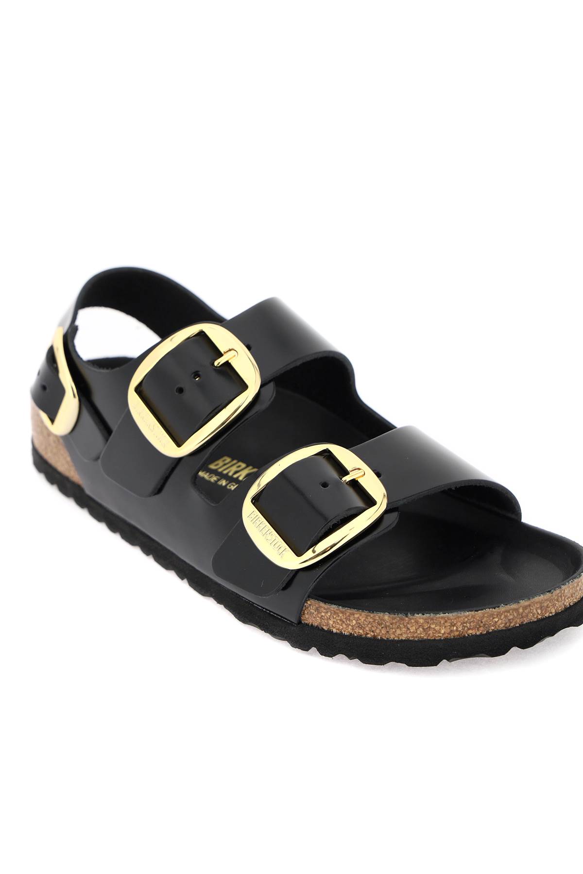 Birkenstock Milano Big Buckle I Lacquered Leather Sandal Color Bla In Shine Black (black)