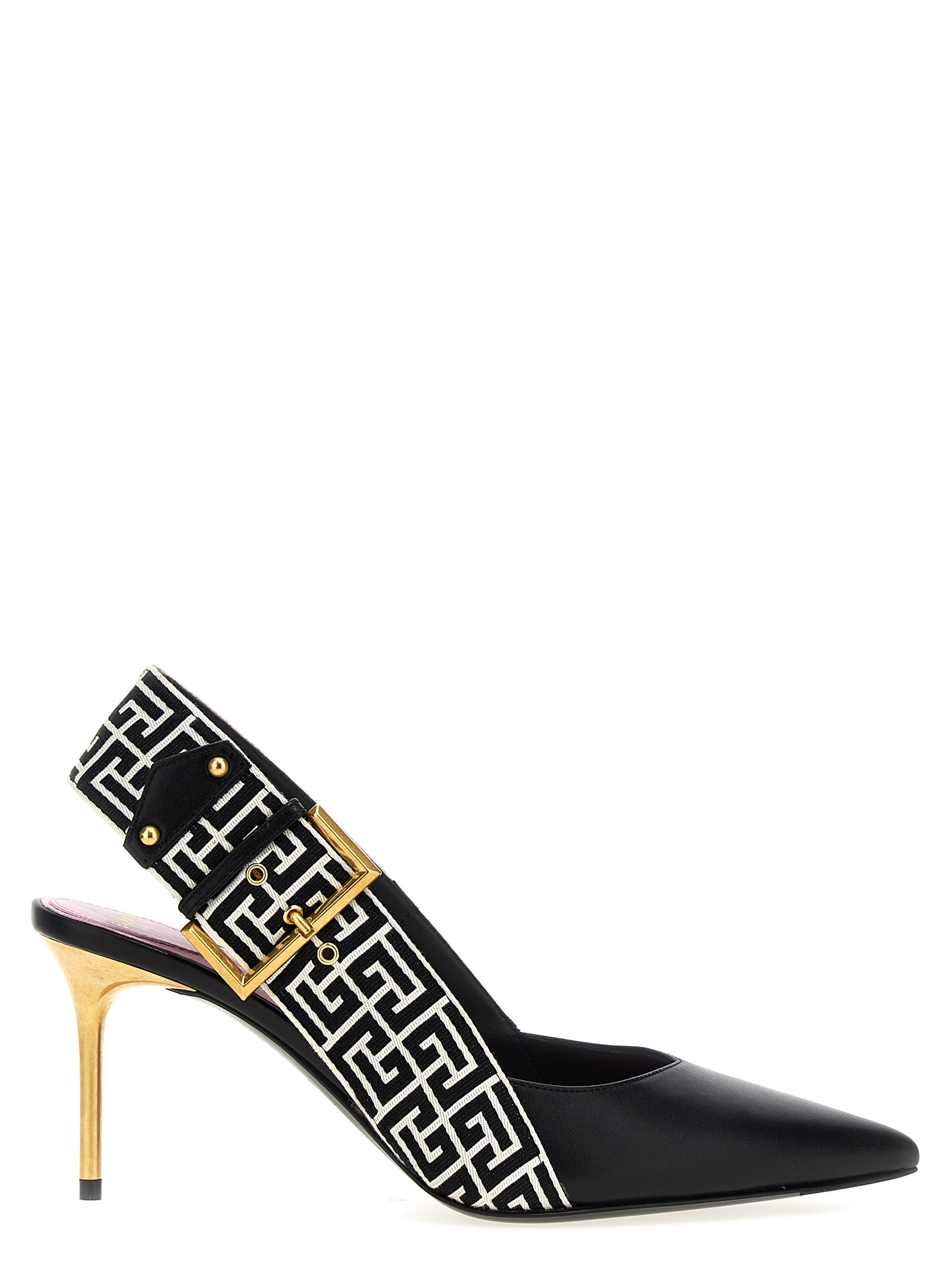 Shop Balmain Ruby Slingbacks In White/black