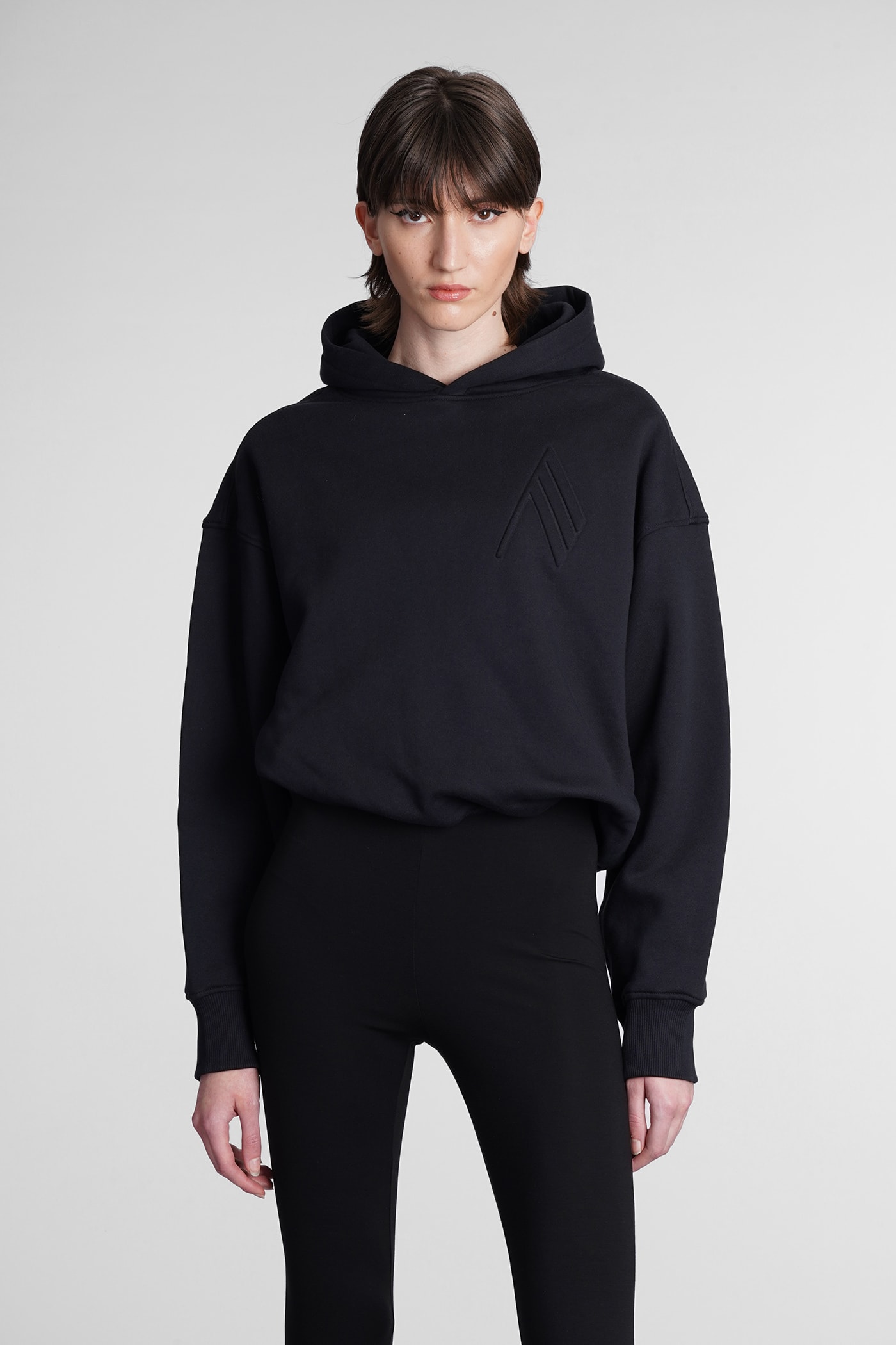 The Attico Maeve Sweatshirt In Black Cotton