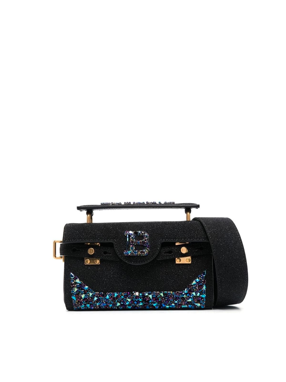 Balmain Bbuzz 19 Satchel Bag In Eah Noir Multicolor