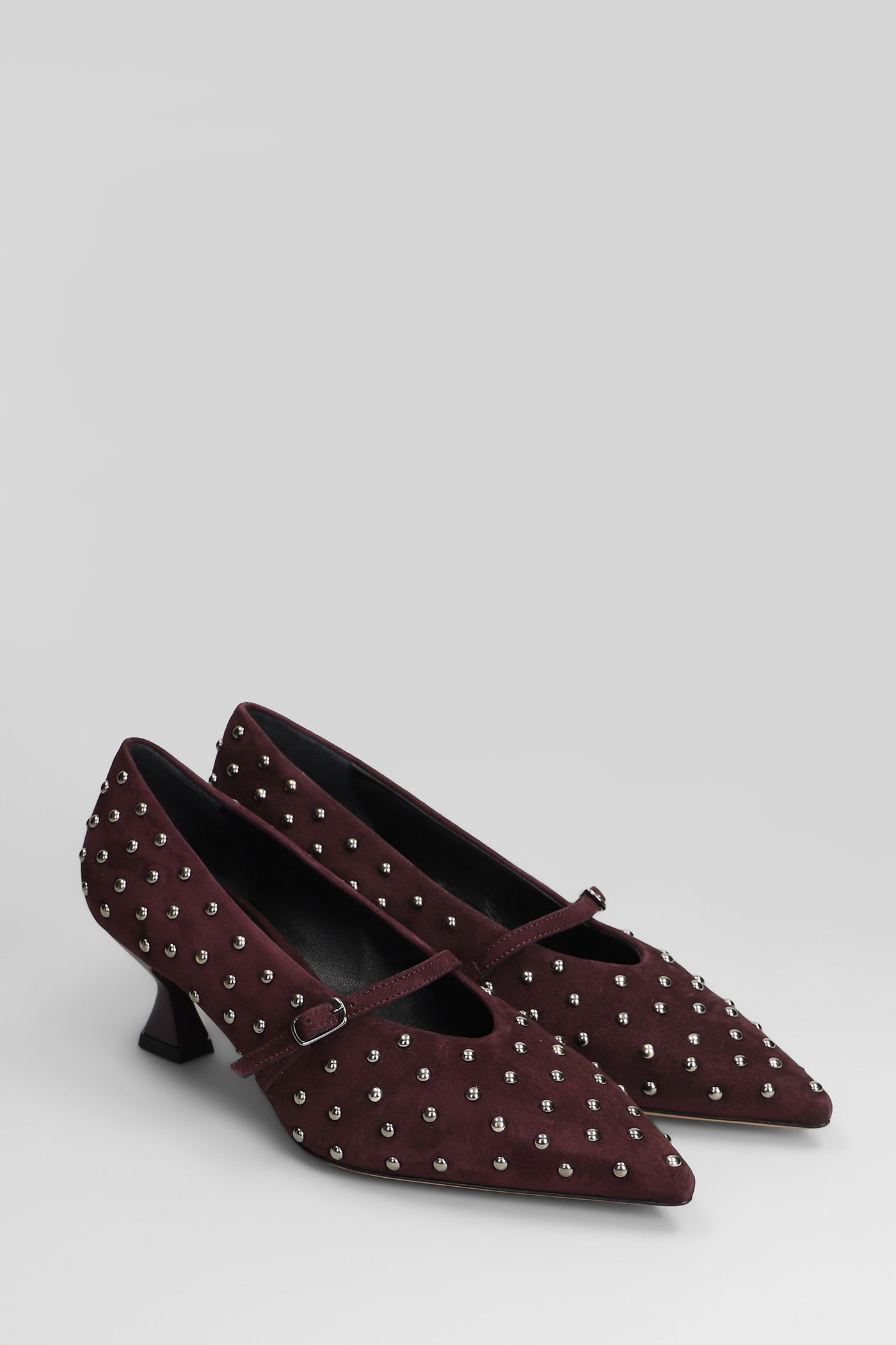 The Seller Pointed-toe Studded Heeled Pumps In Burgundy
