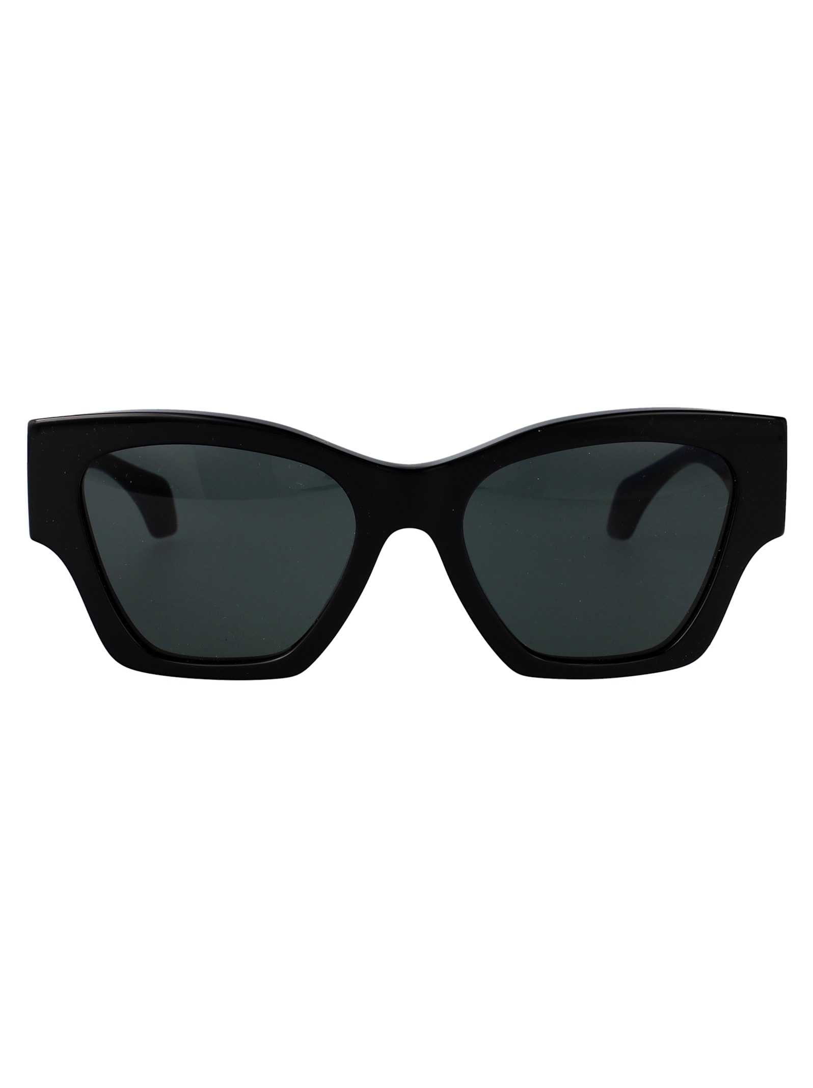 Versace Logo-plaque Cat-eye Frame Sunglasses In Black