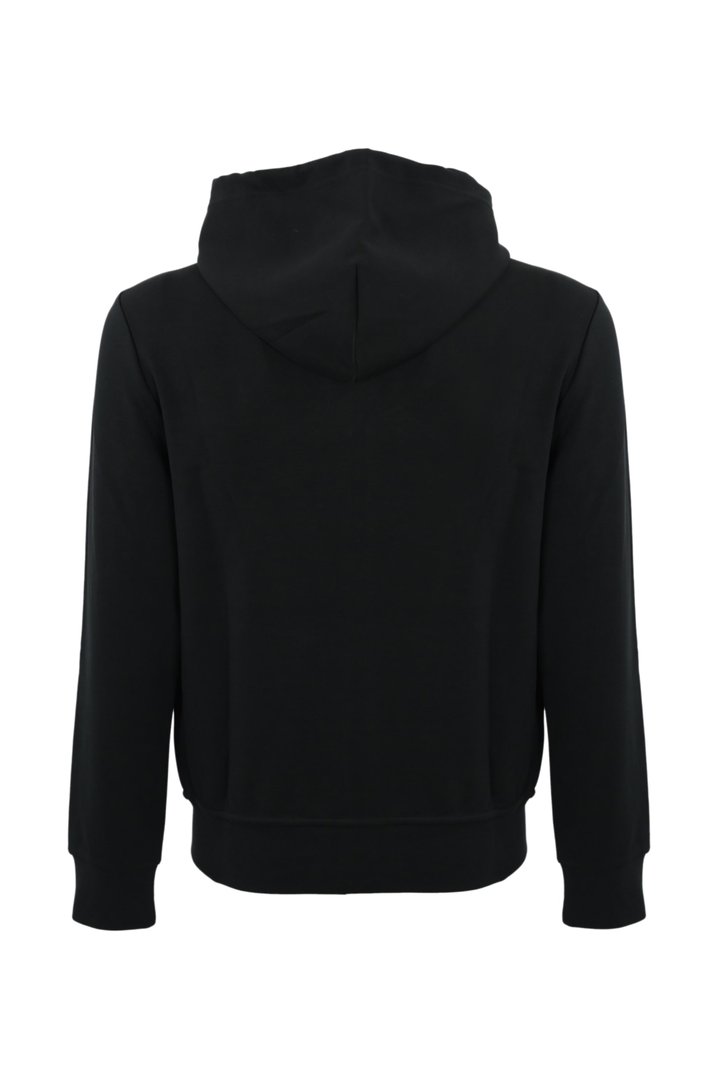 Shop Polo Ralph Lauren Zipped Sweatshirt With Cotton Logo In Black