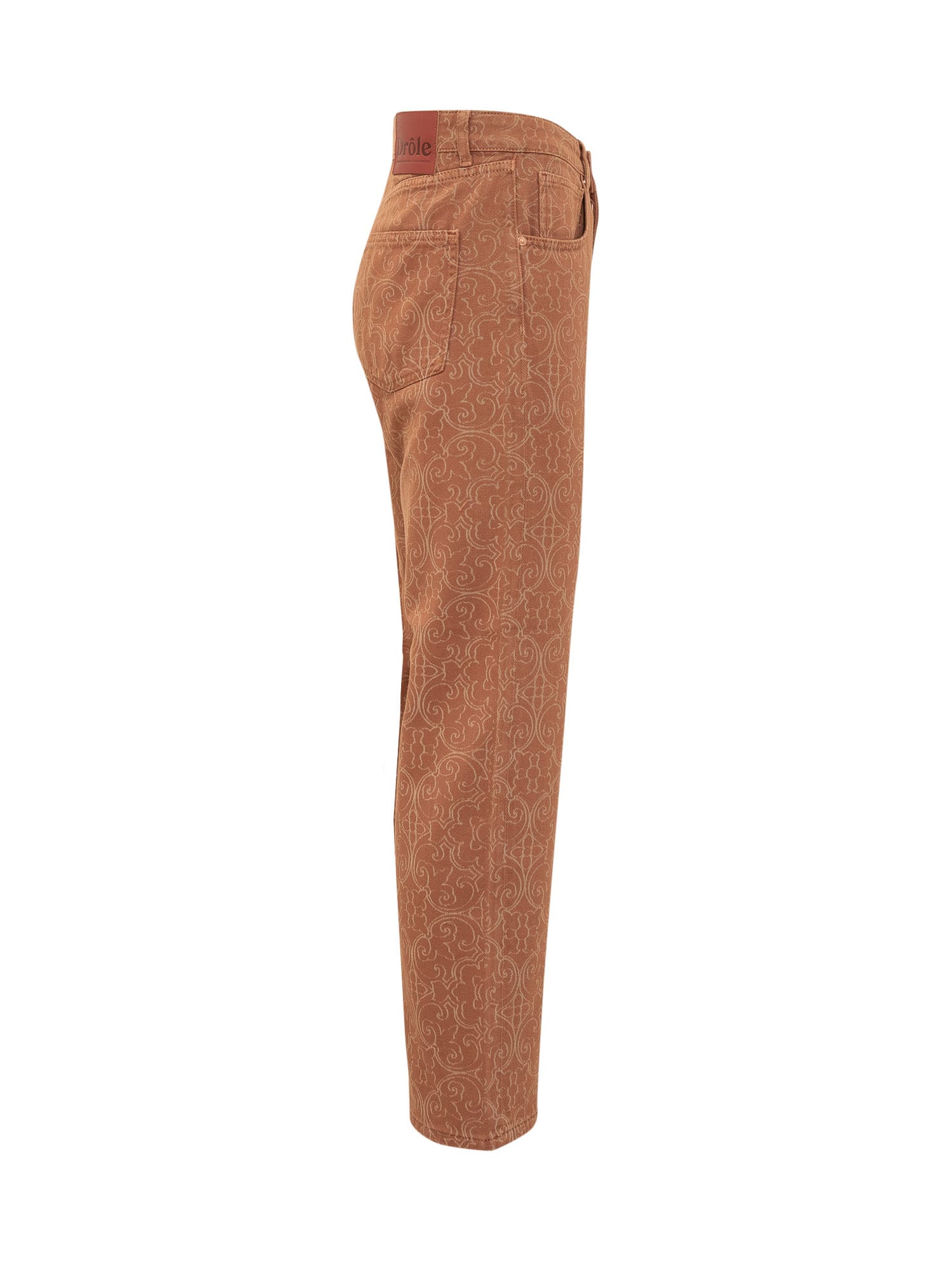 Shop Drôle De Monsieur Pants With Print In Cognac