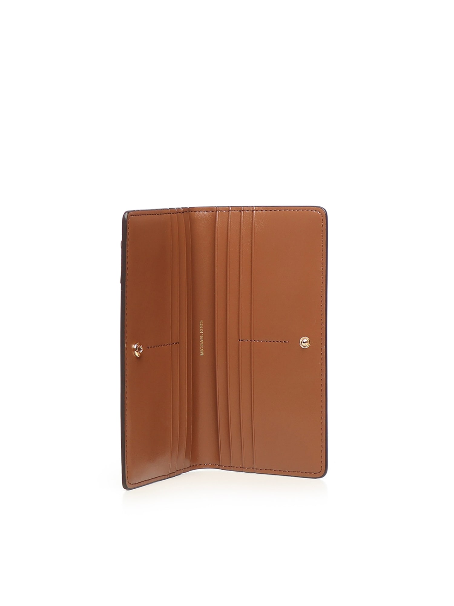 Michael Michael Kors Bryant Leather Wallet With Logo In Brown