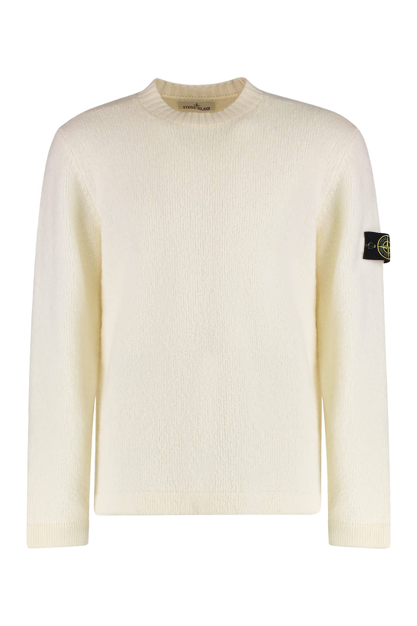 Stone Island Sweater With Brushed Texture In Neutral