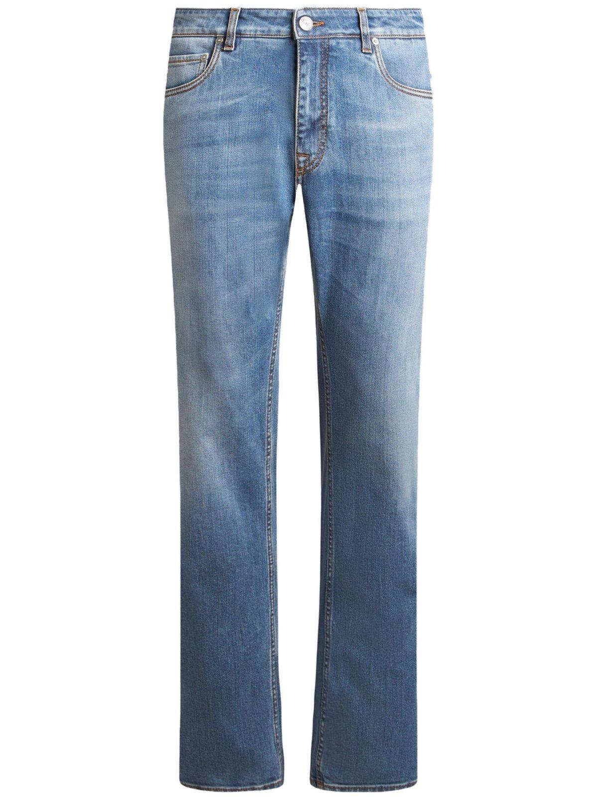 Embroidered Straight Leg Jeans
