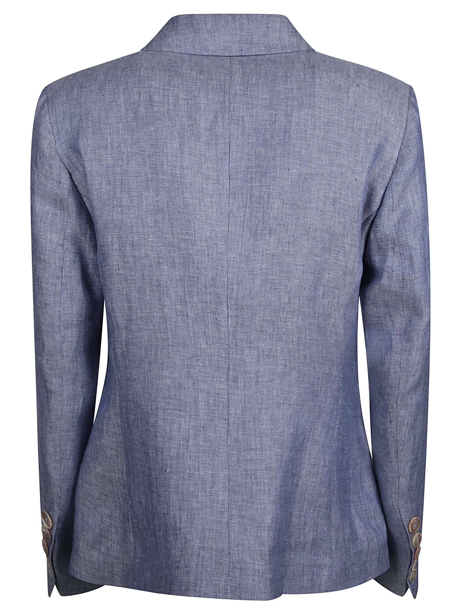 Shop Barba Napoli Two-button Fitted Blazer In Navy