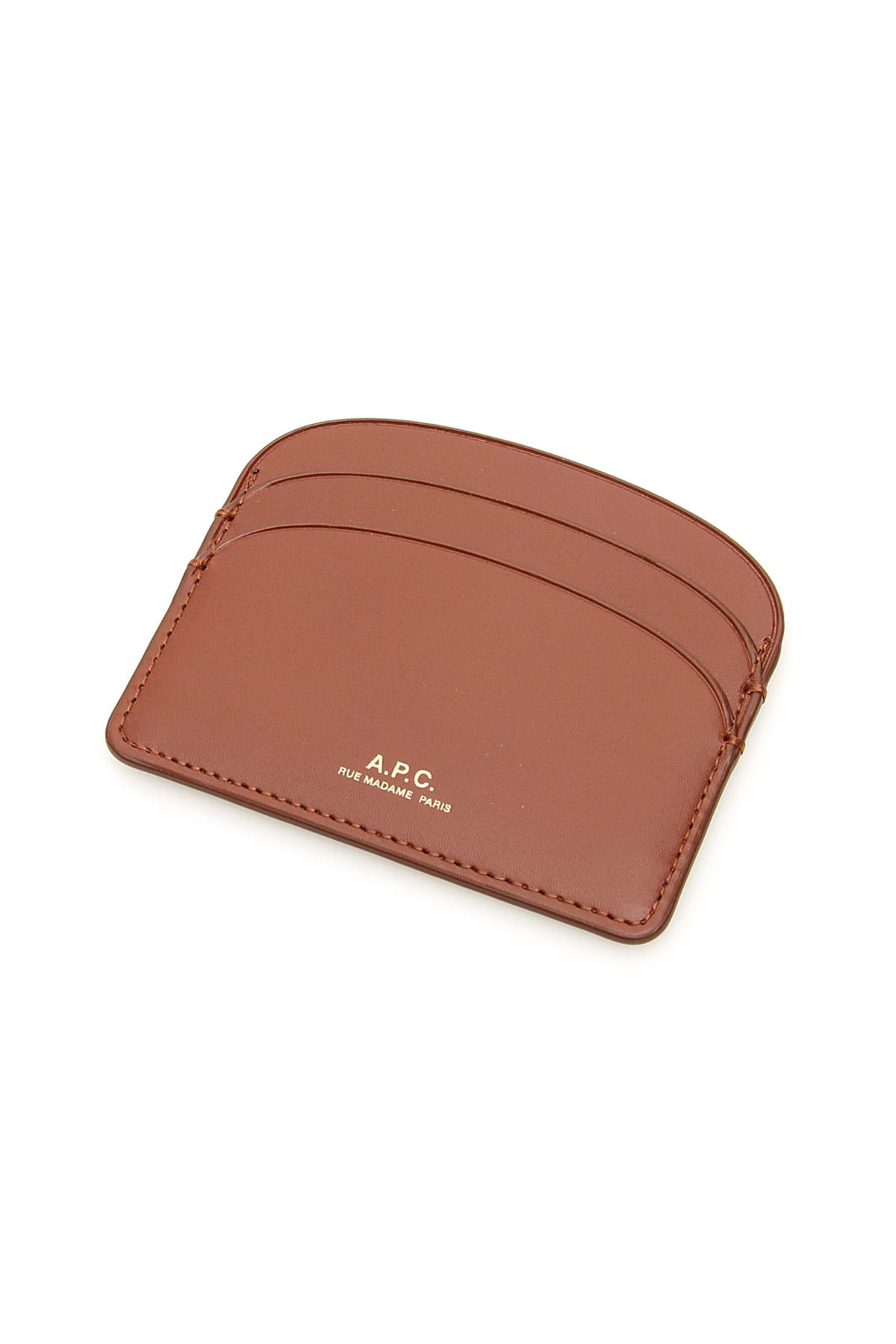 Shop Apc Demi-lune Card Holder In Noisette (brown)