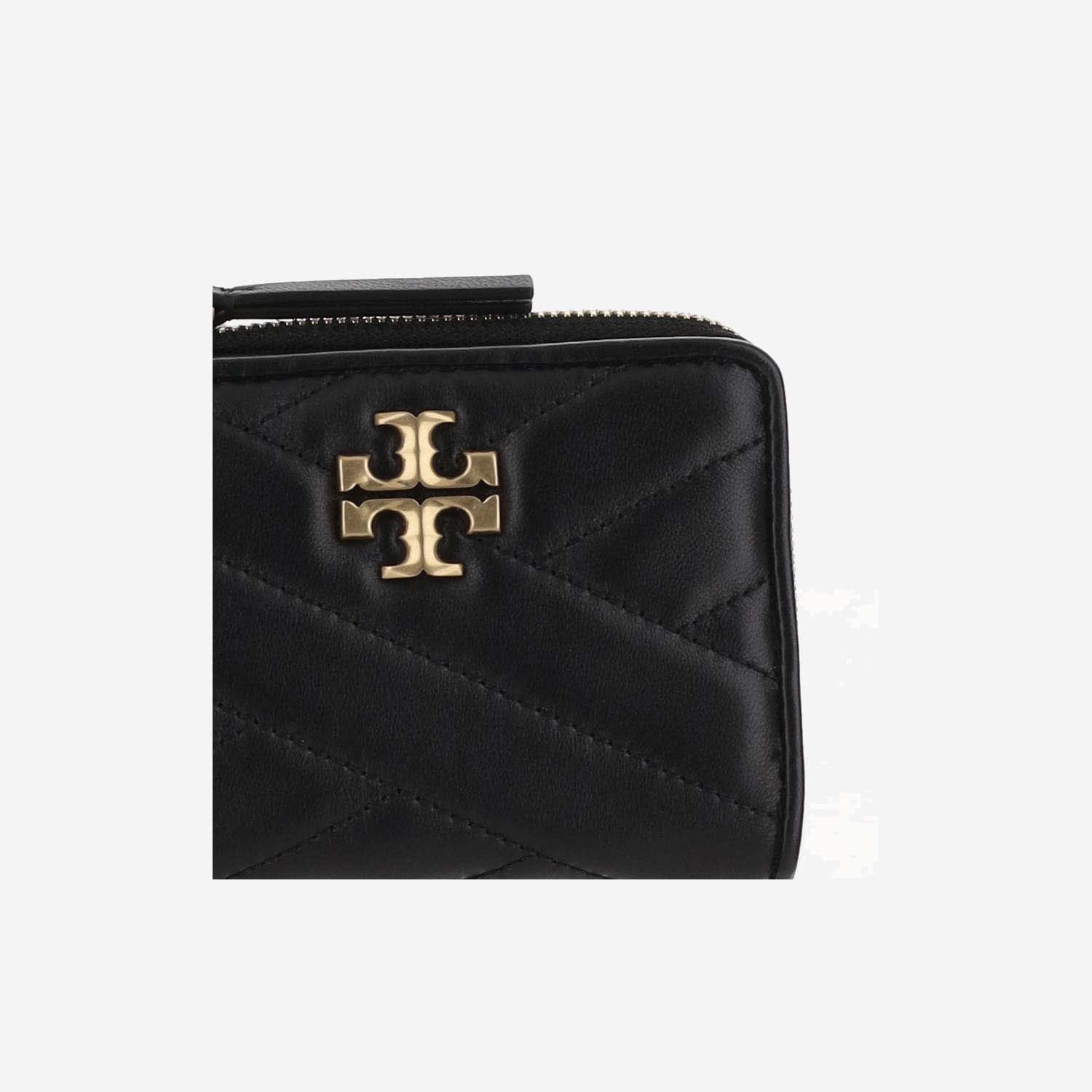 Shop Tory Burch Kira Chevron Double Wallet In Black