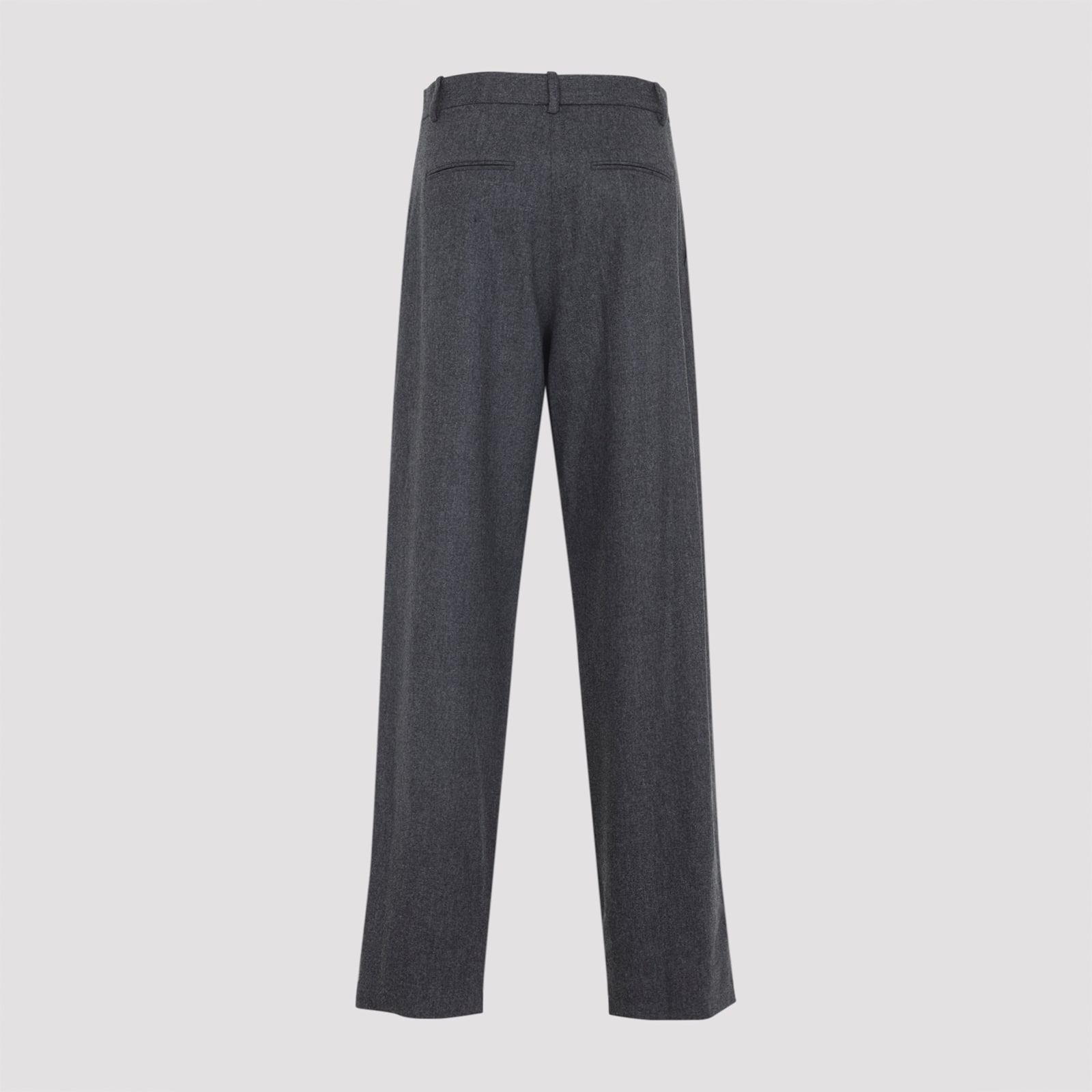 Khaite Wool Straight-leg Trousers In Blue