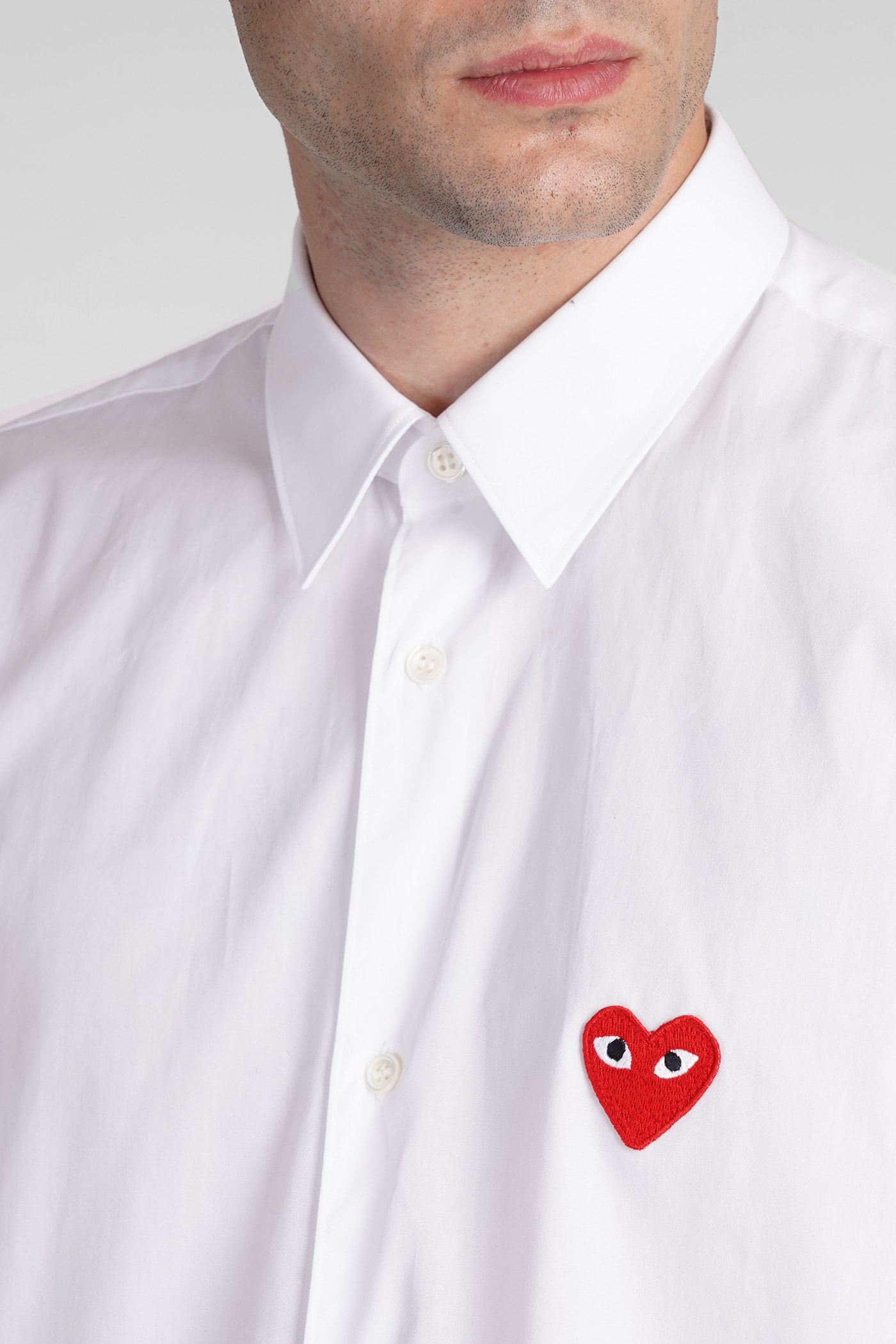 Shop Comme Des Garçons Play Shirt In White Cotton