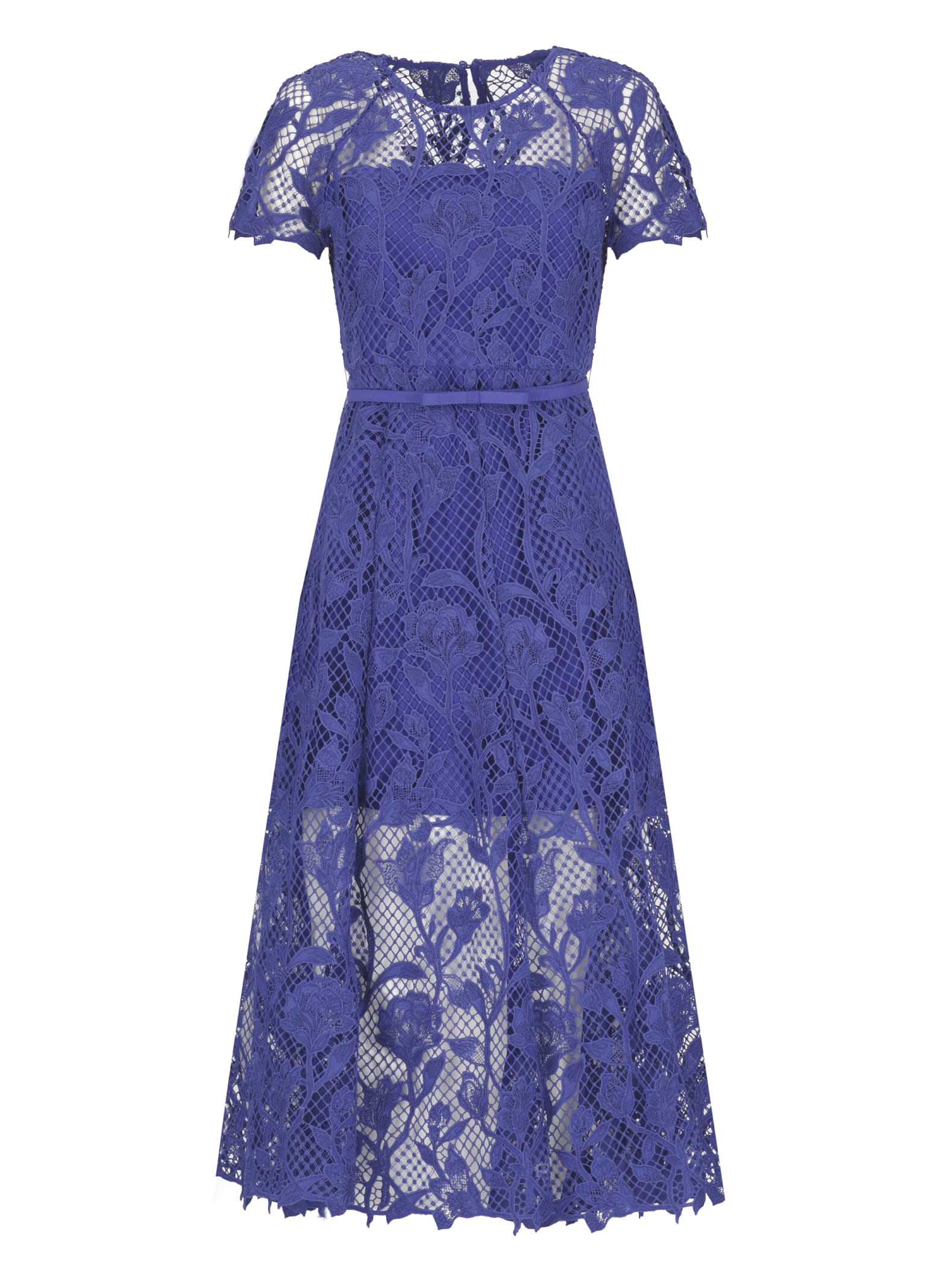 Shop Self-portrait Lace Dress In Blue