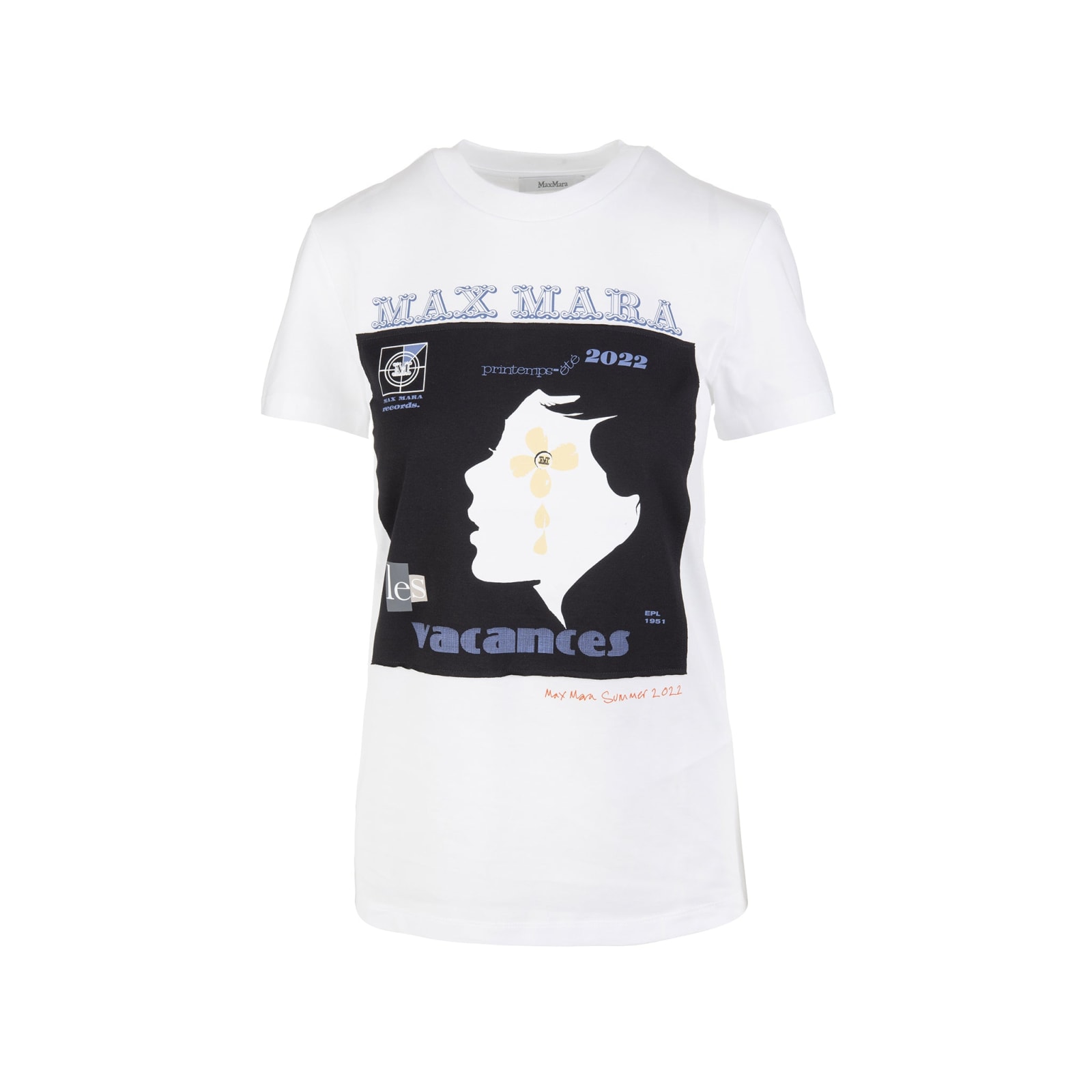 Shop Max Mara Logo Cotton T-shirt In White