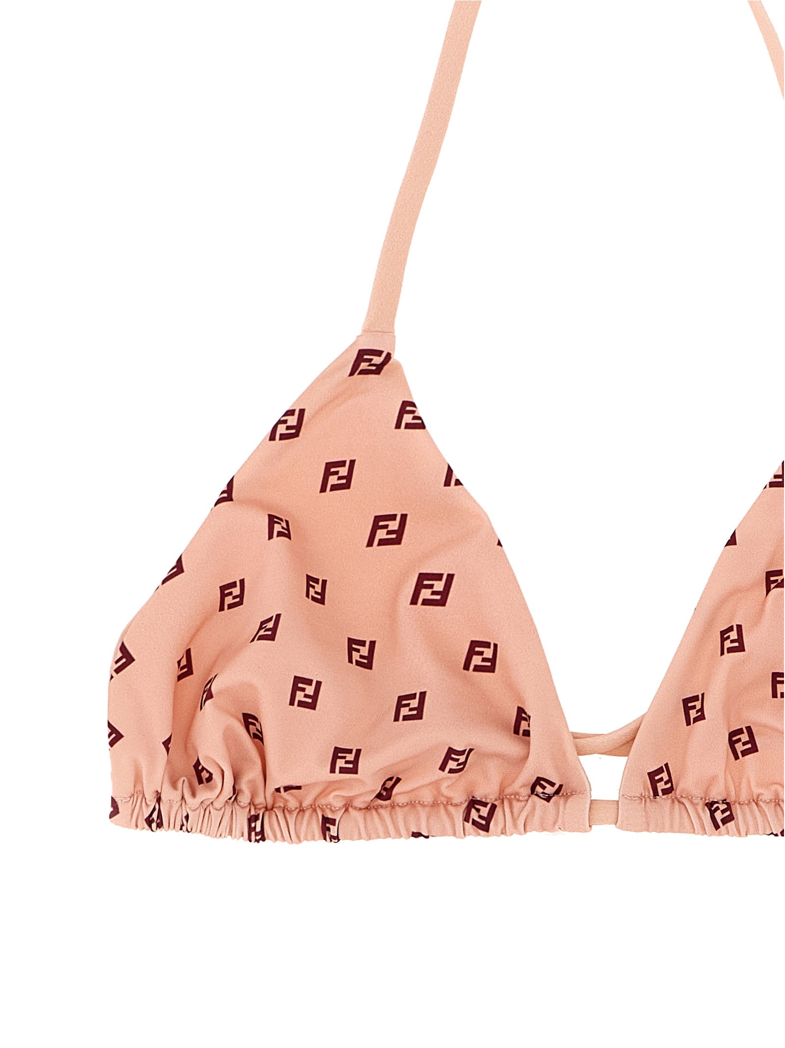 Fendi Micro Patchwork Bikini Top In Pink