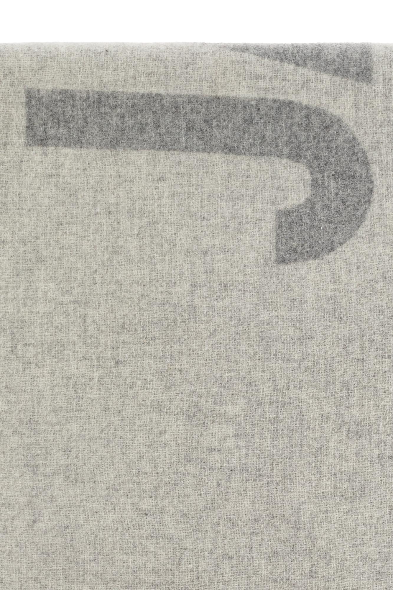 Jacquemus Wool Scarf With Logo In Gray