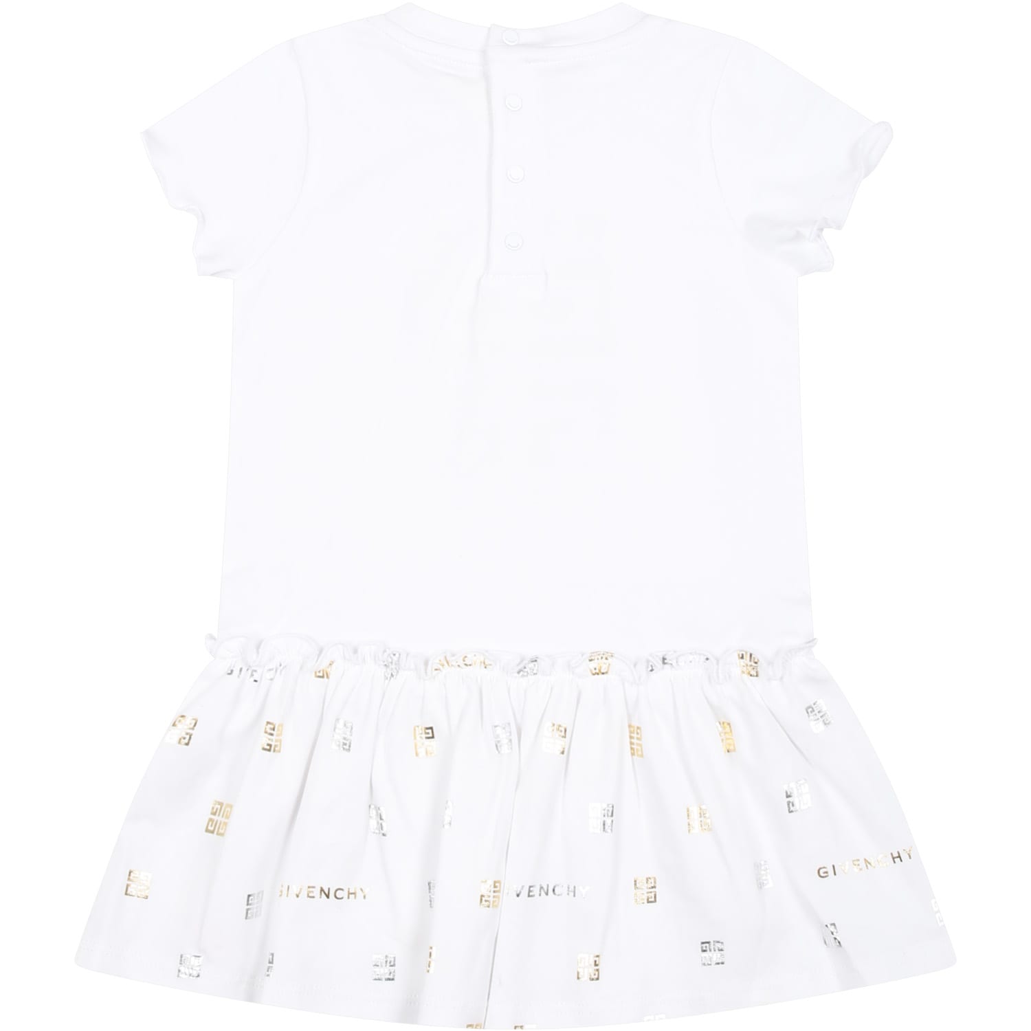 Shop Givenchy White Dress For Baby Girl With Logo