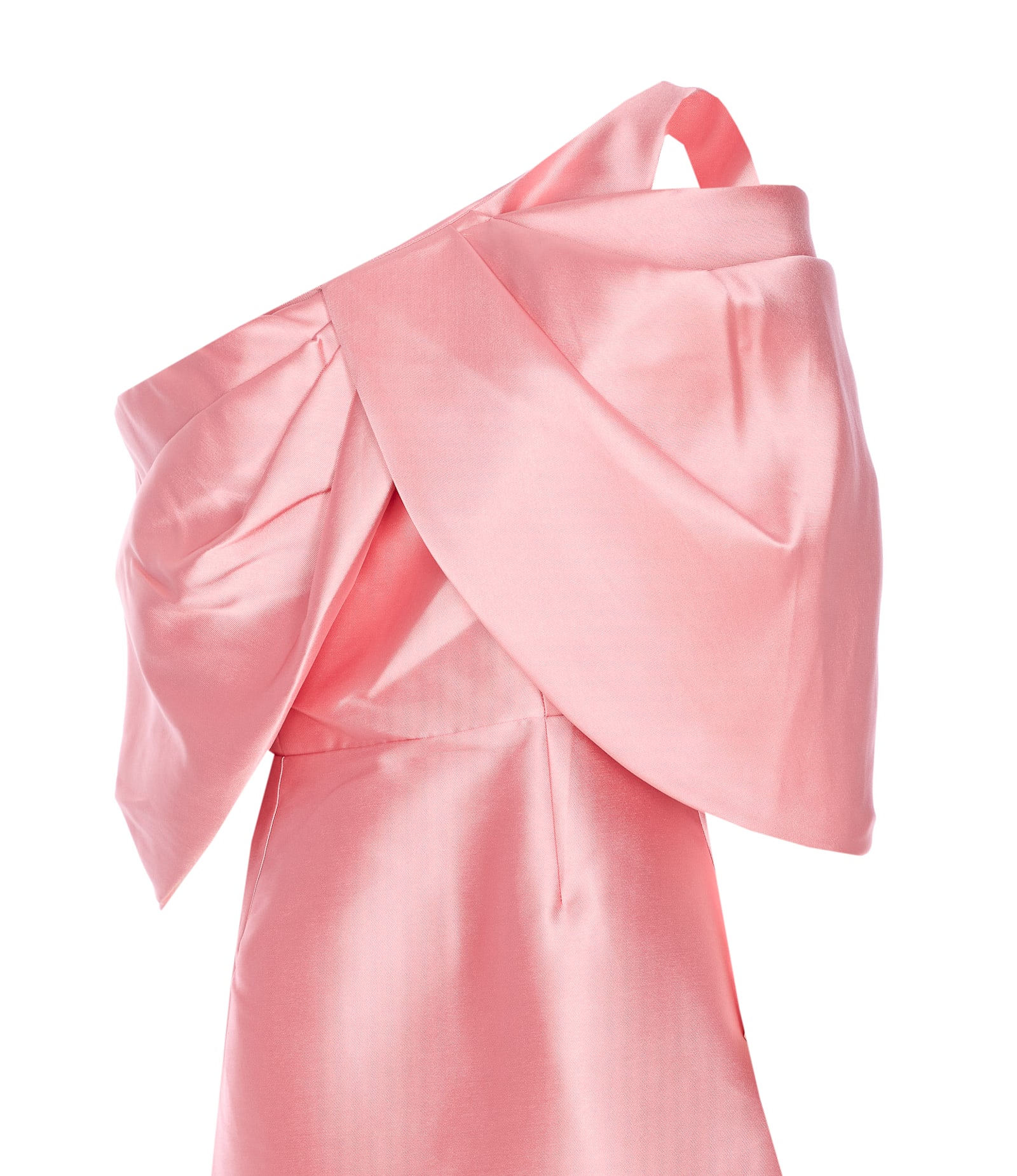 Solace London Davina One-shoulder Faille Gown In Pink