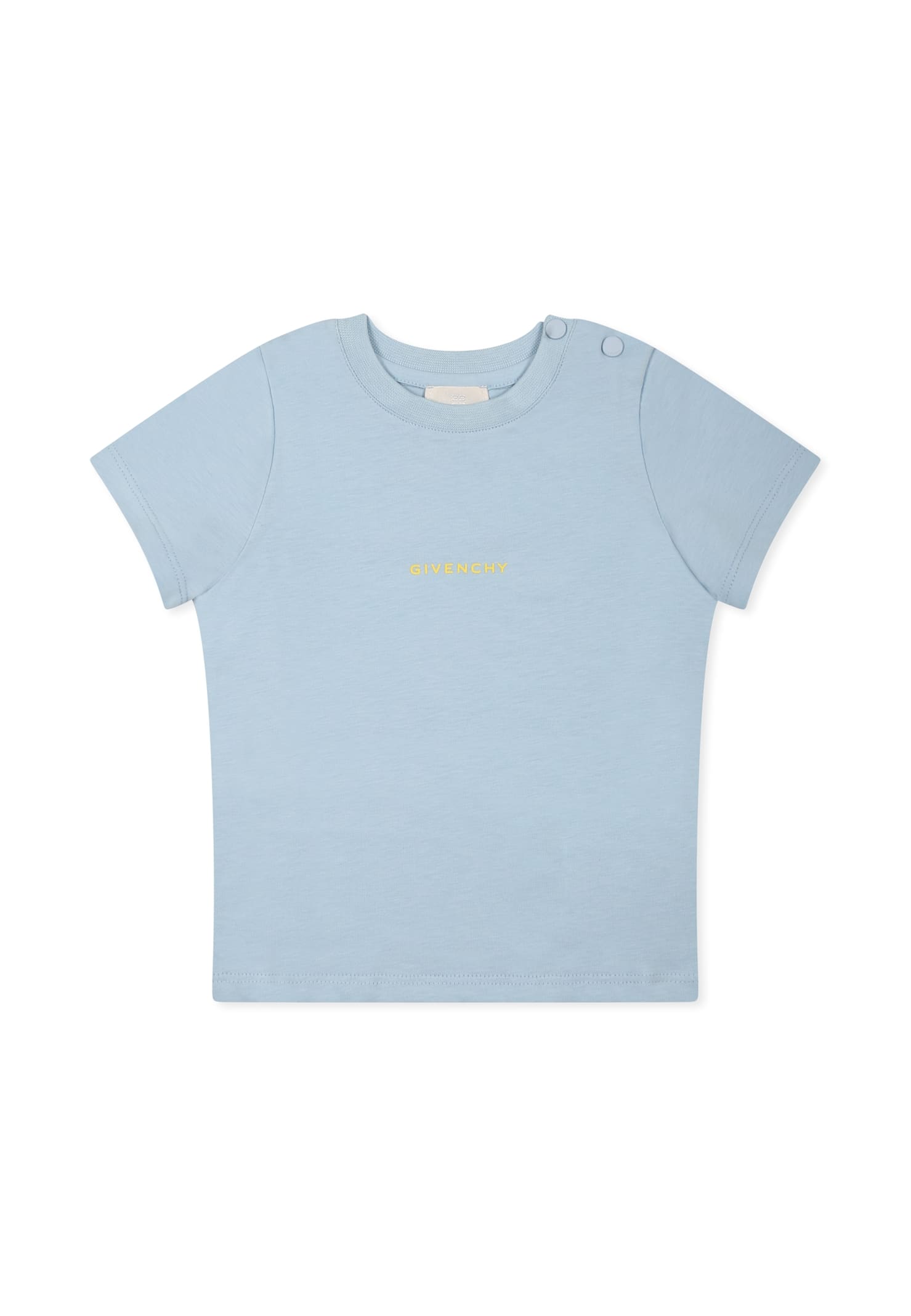 Shop Givenchy Light Blue T-shirt For Baby Boy With Logo