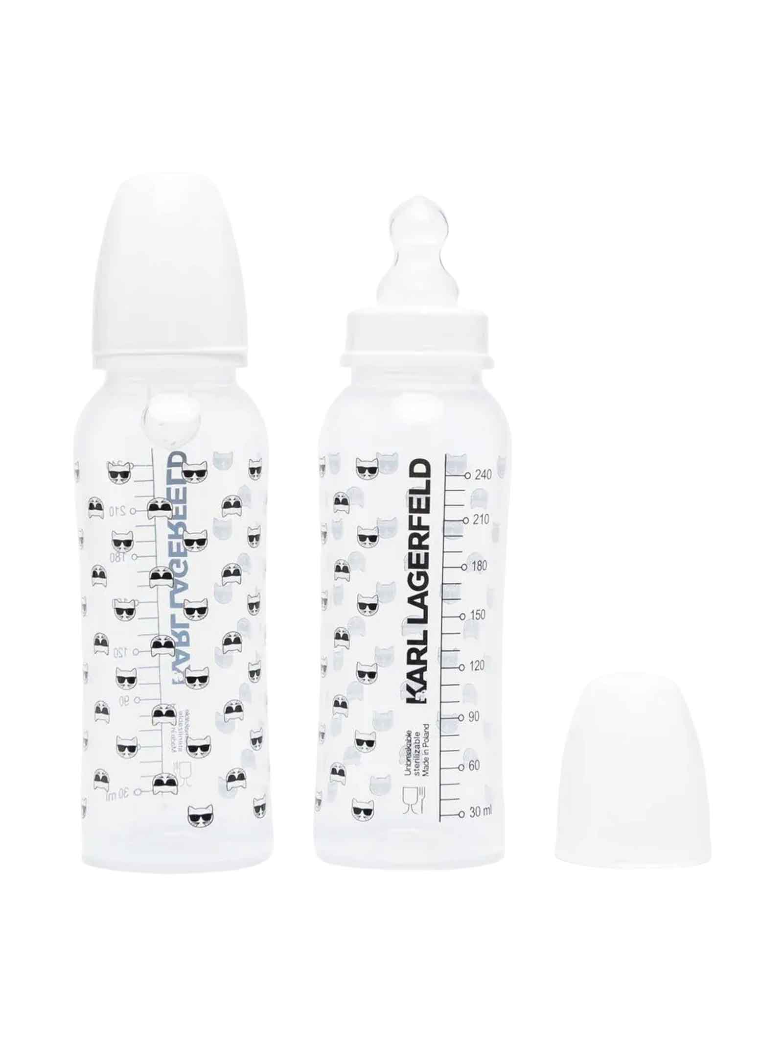 Karl Lagerfeld White Bottle Set Baby Unisex In Bianco