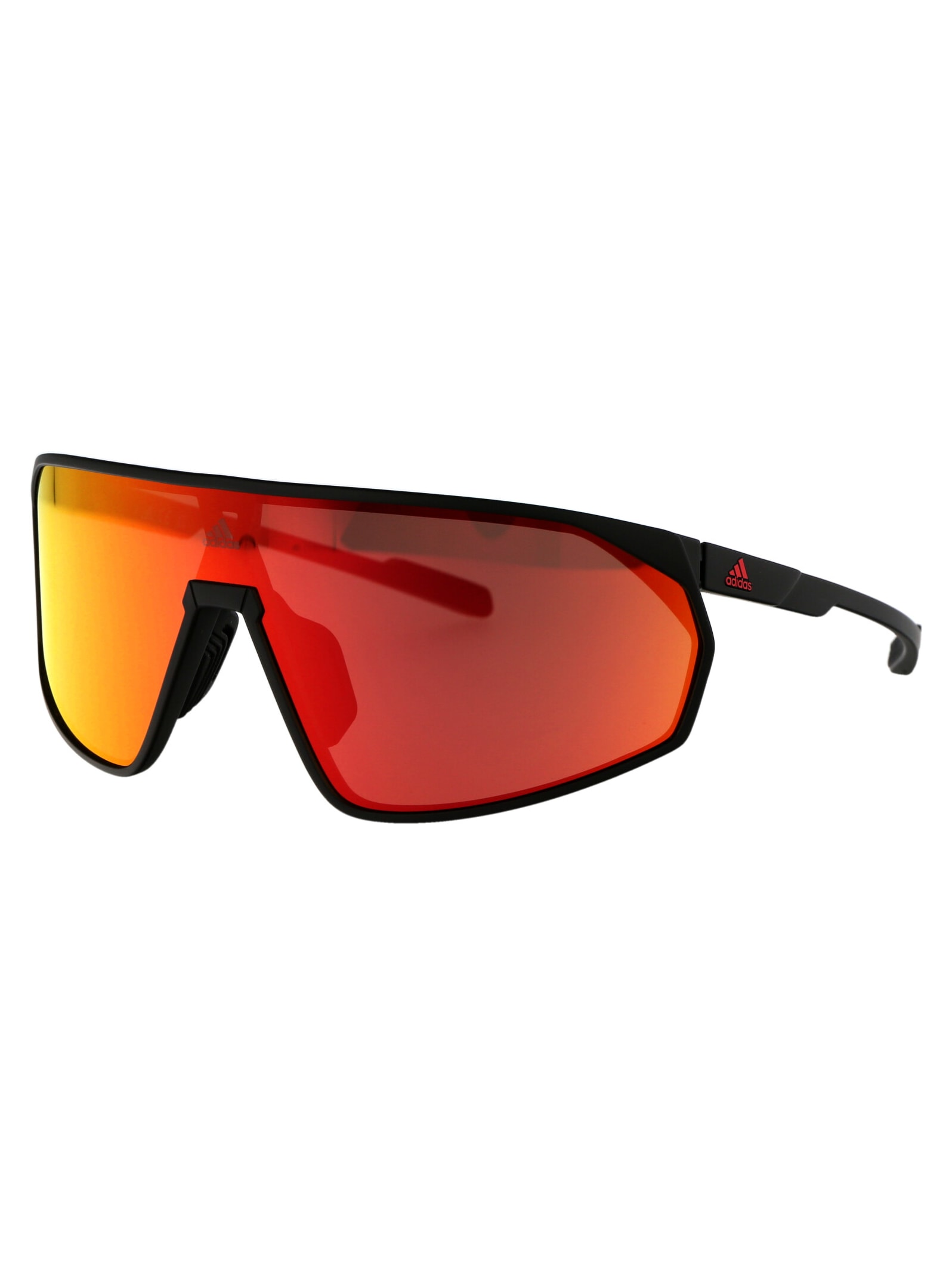 Shop Adidas Originals Prfm Shield Sunglasses In 02l Nero Opaco/roviex Specchiato