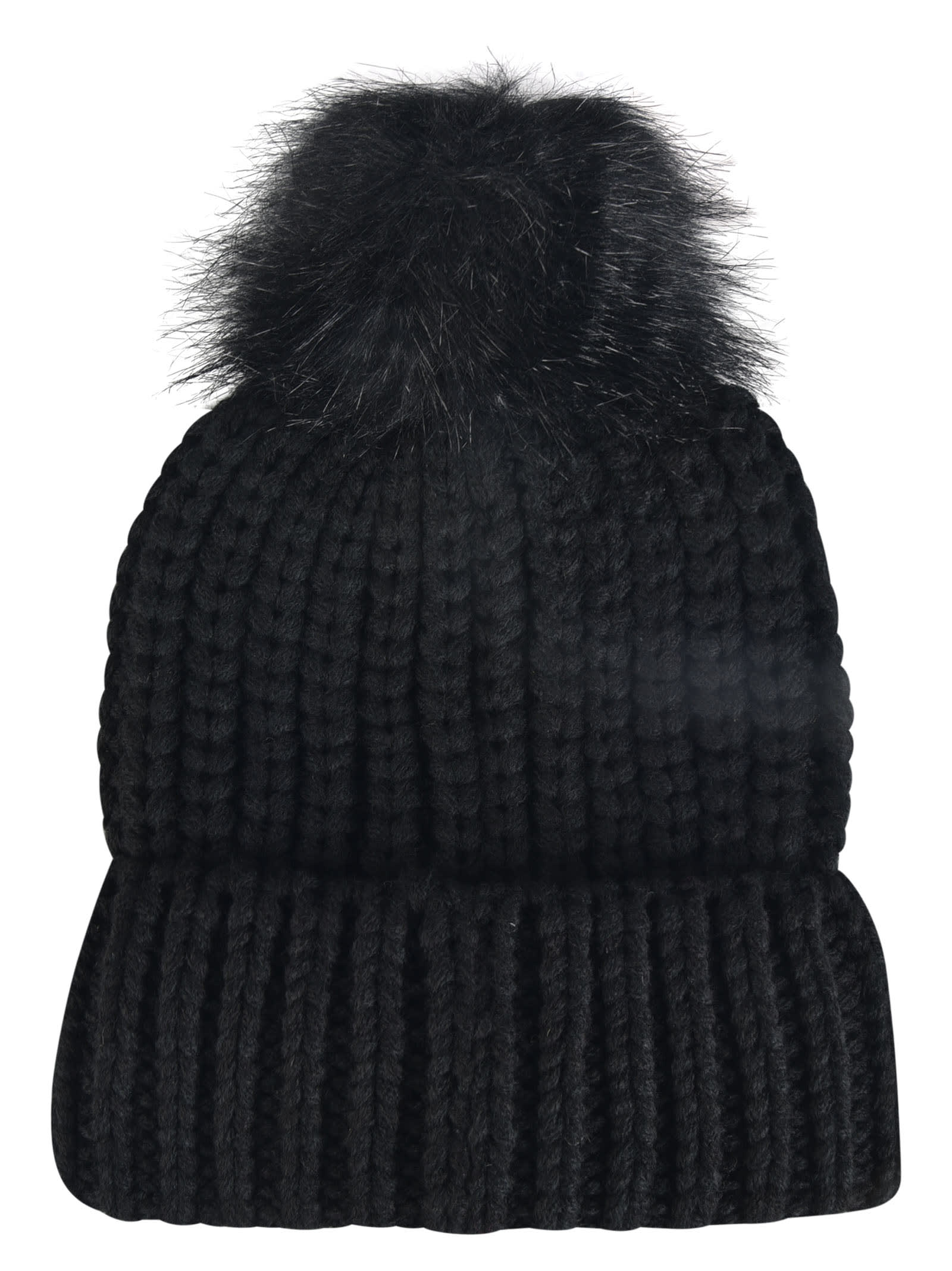 Shop Barbour Logo Patch Rib Knit Puff Beanie And Scarf Set In Black