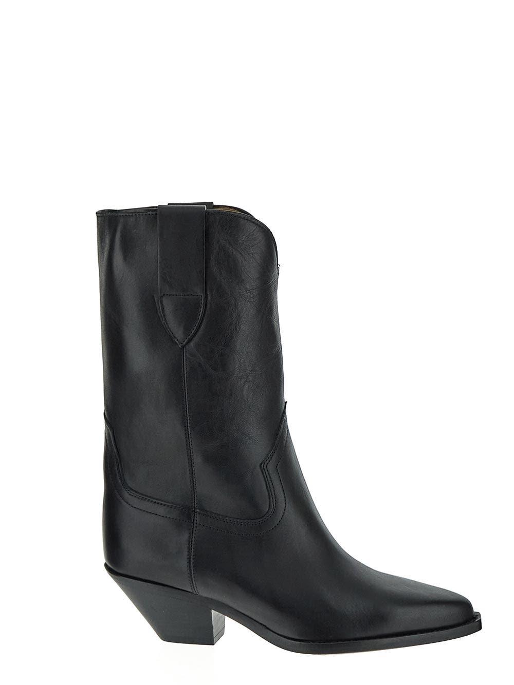 Shop Isabel Marant Cow Leather Cowboy Boots In Black