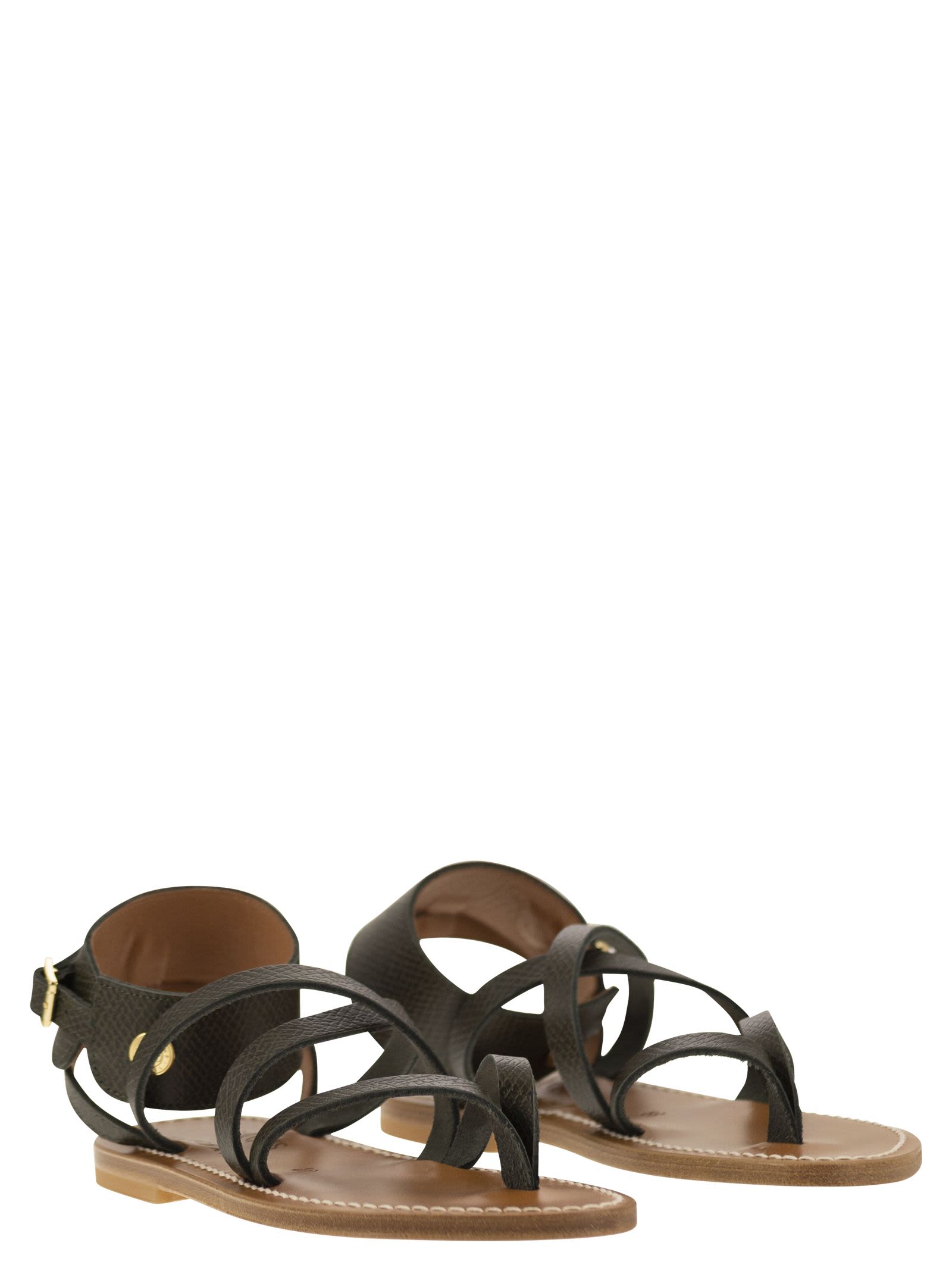 Shop Longchamp X K.jacques Leather Sandals In Green