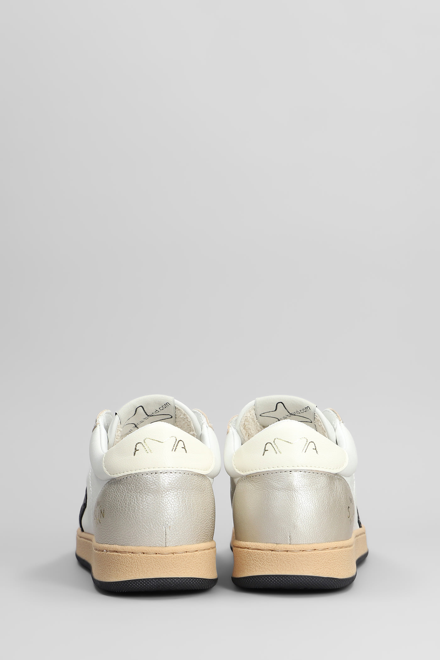Ama Brand Sneakers In White Leather In White