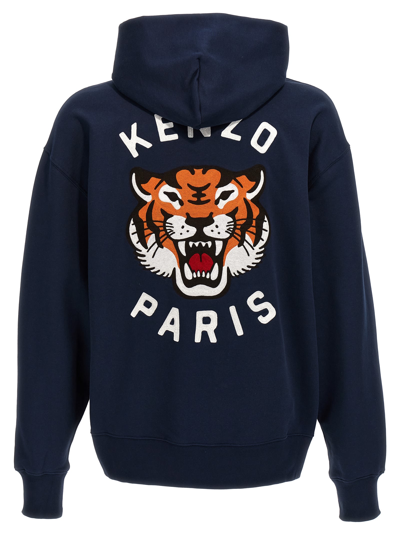 Shop Kenzo Lucky Tiger Hoodie  In Blue