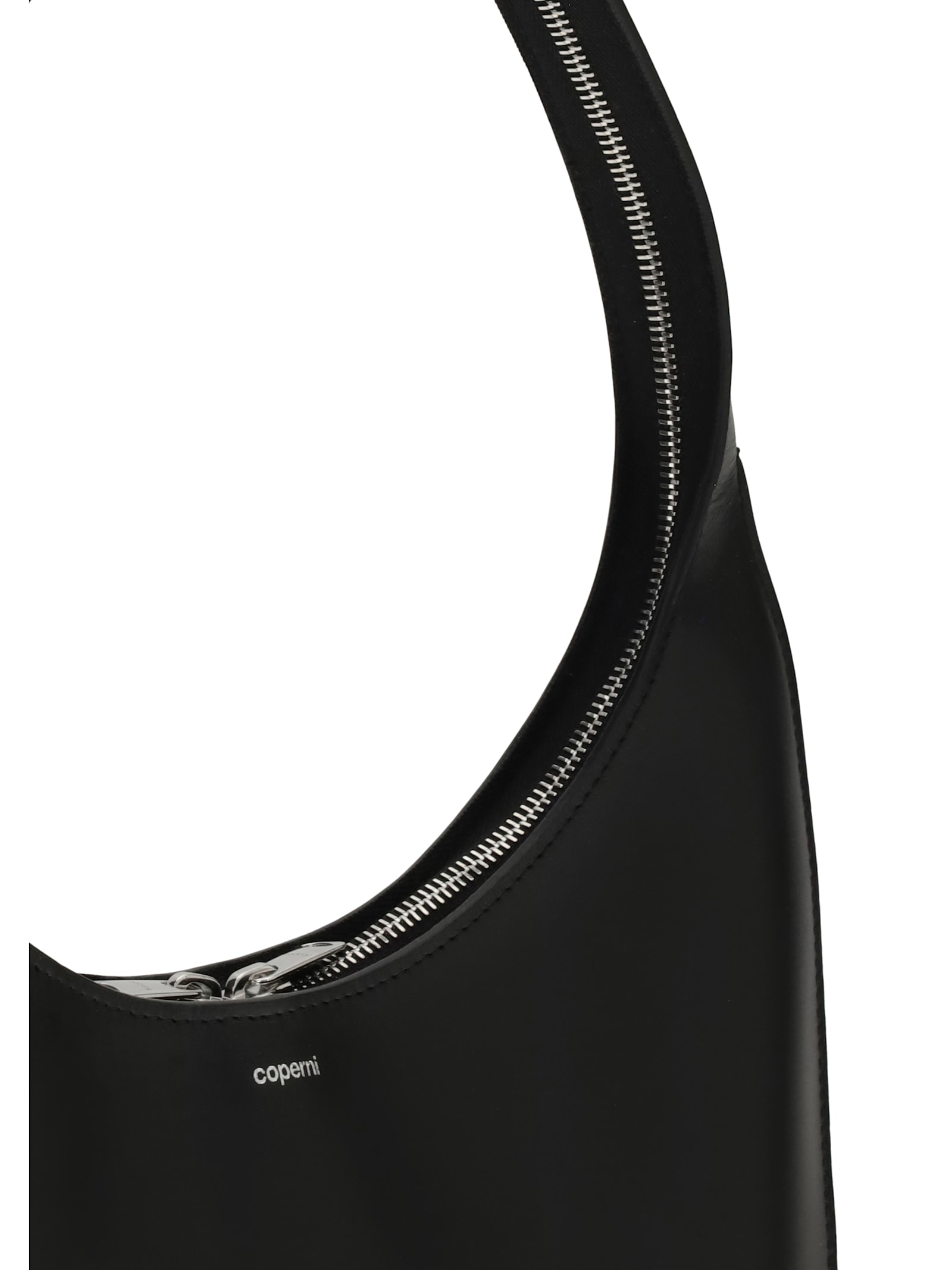 Coperni Medium Soft Swipe Zip-top Shoulder Bag In Black