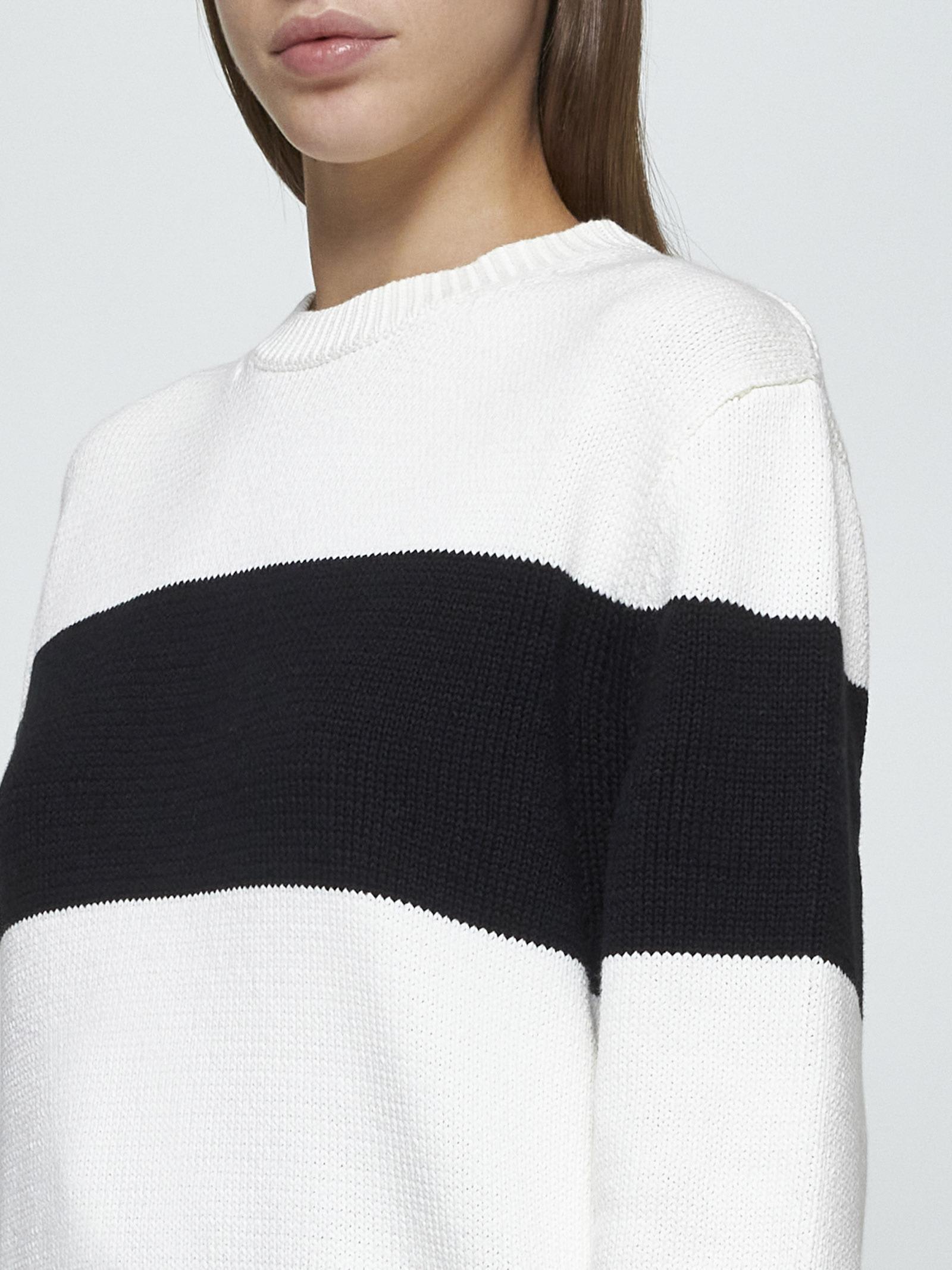 Shop Totême Cotton-blend Sweater In Bianco