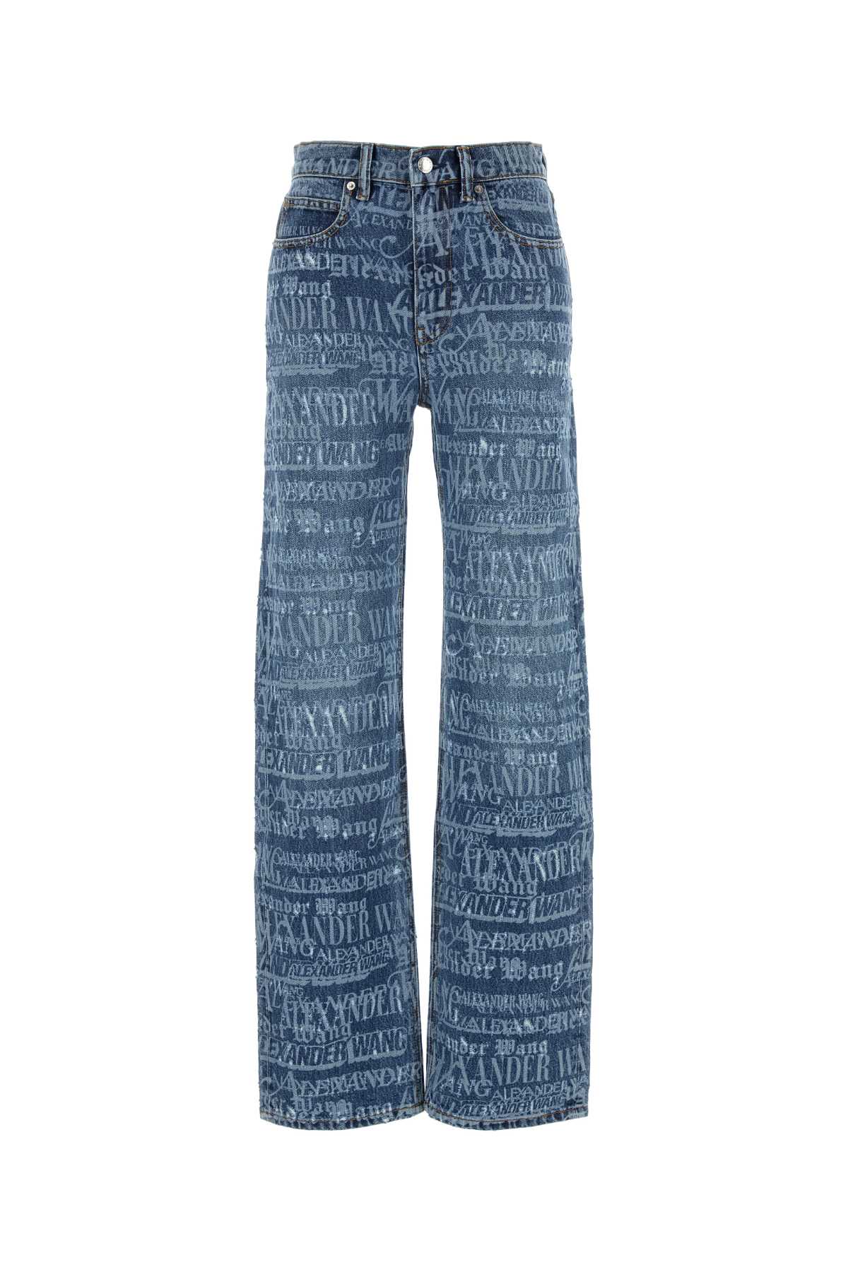 Shop Alexander Wang Printed Denim Jeans In Vintagemediumindigo