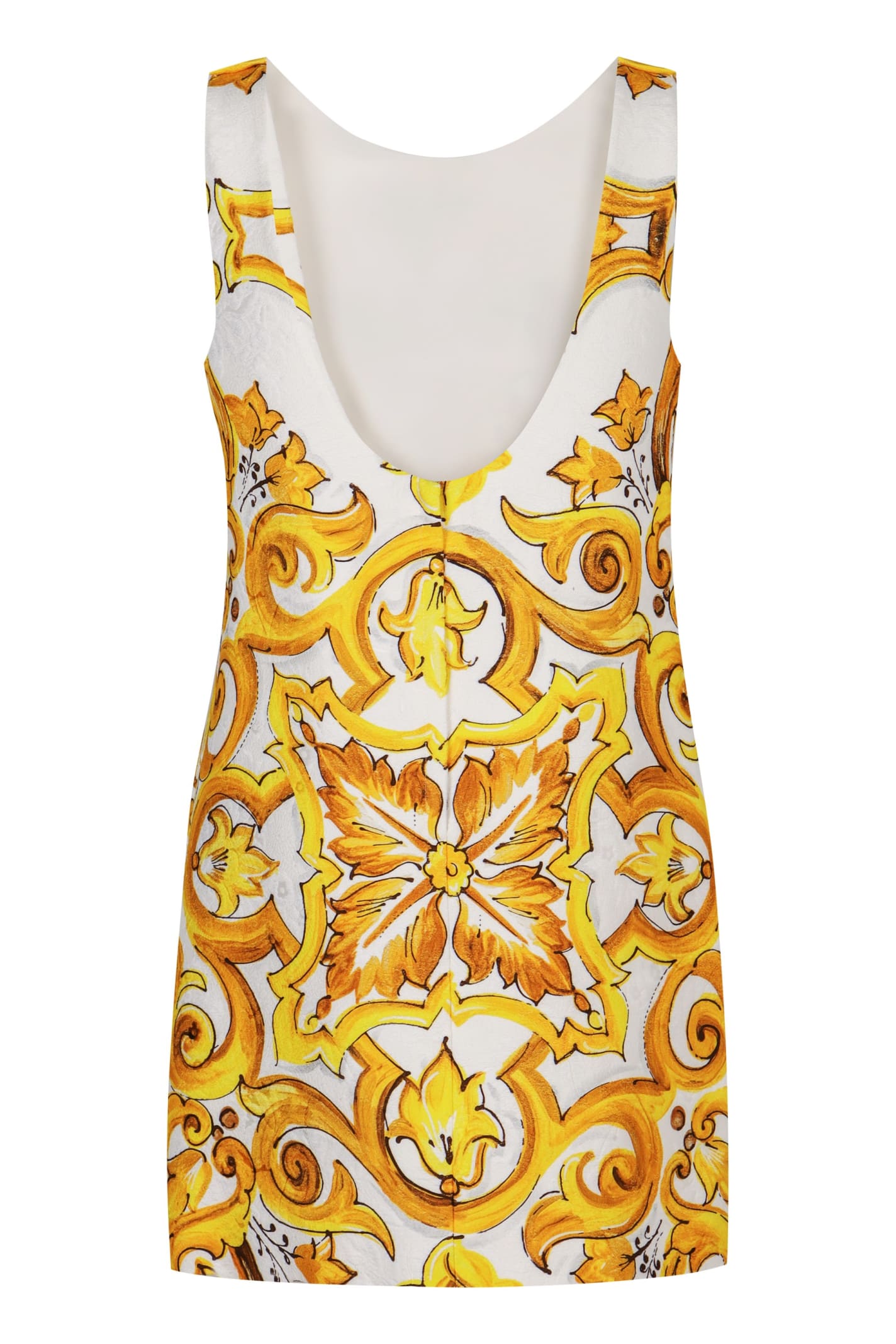 Shop Dolce & Gabbana Brocade Patterned Dress In White