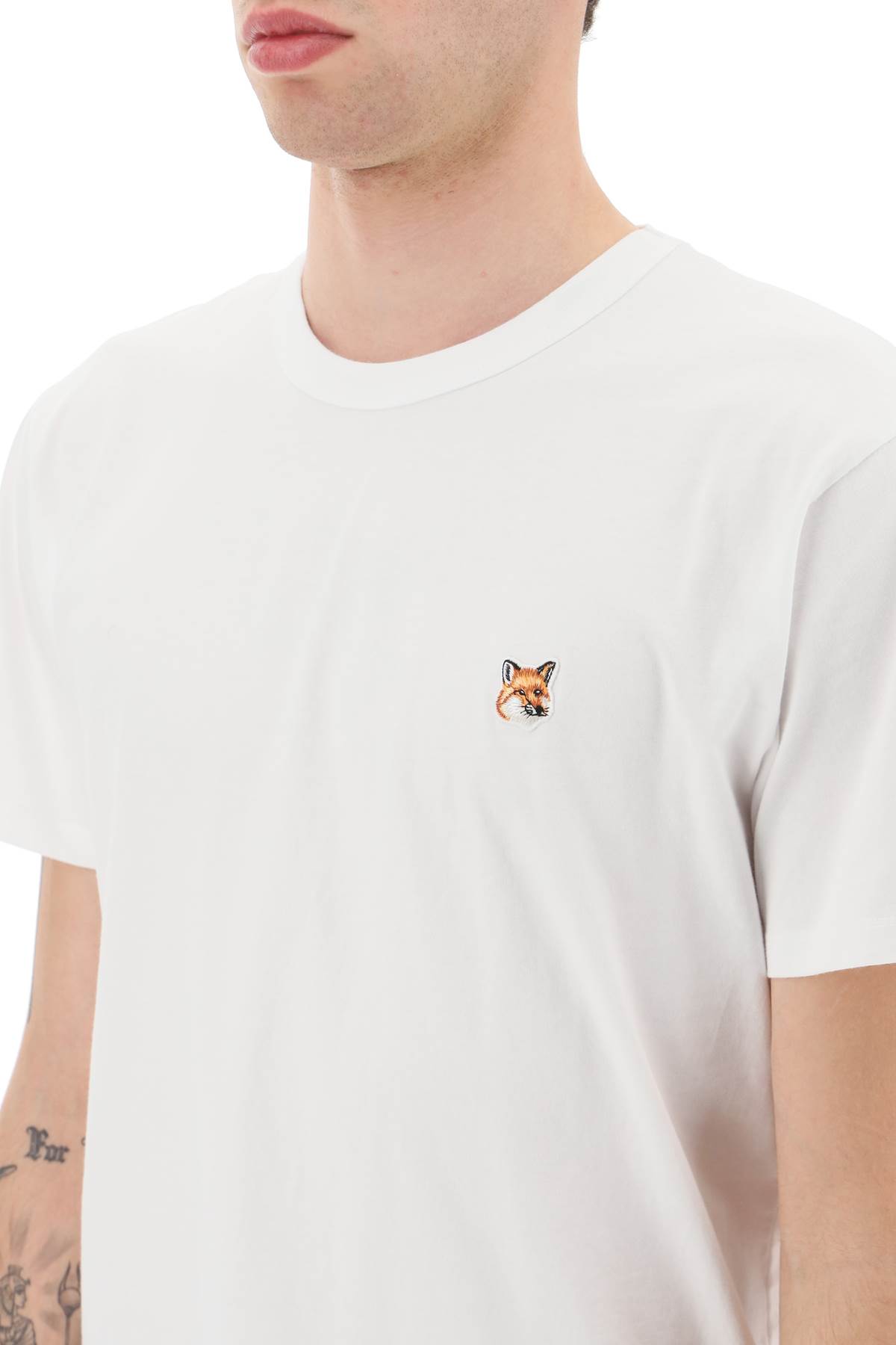 Shop Maison Kitsuné Fox Head T-shirt In White (white)
