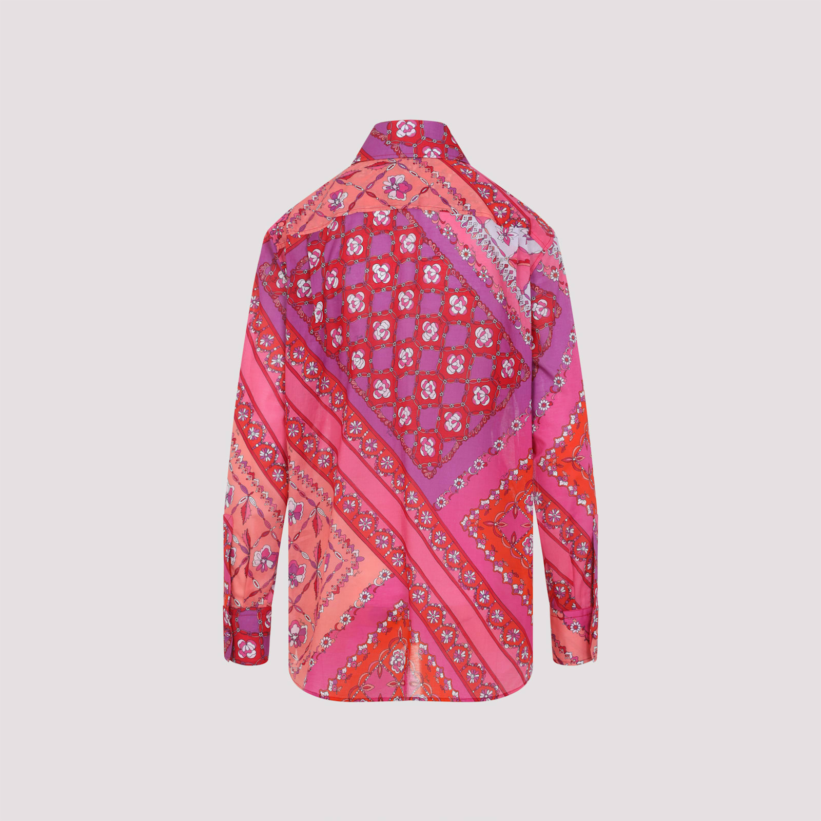 Pucci Geometric And Floral Pattern Shirt In Pink