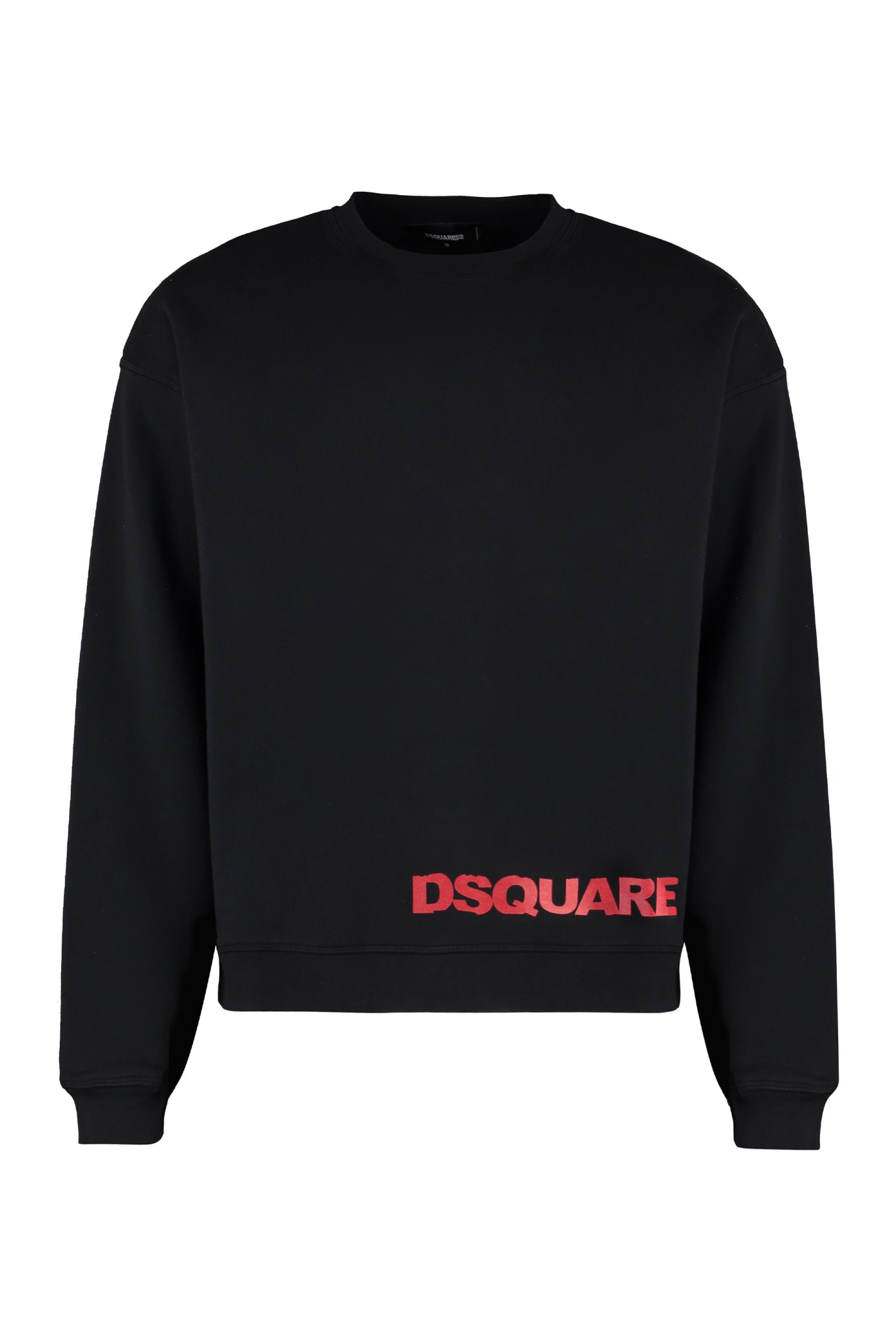 Shop Dsquared2 Logo Detail Cotton Sweatshirt In Black