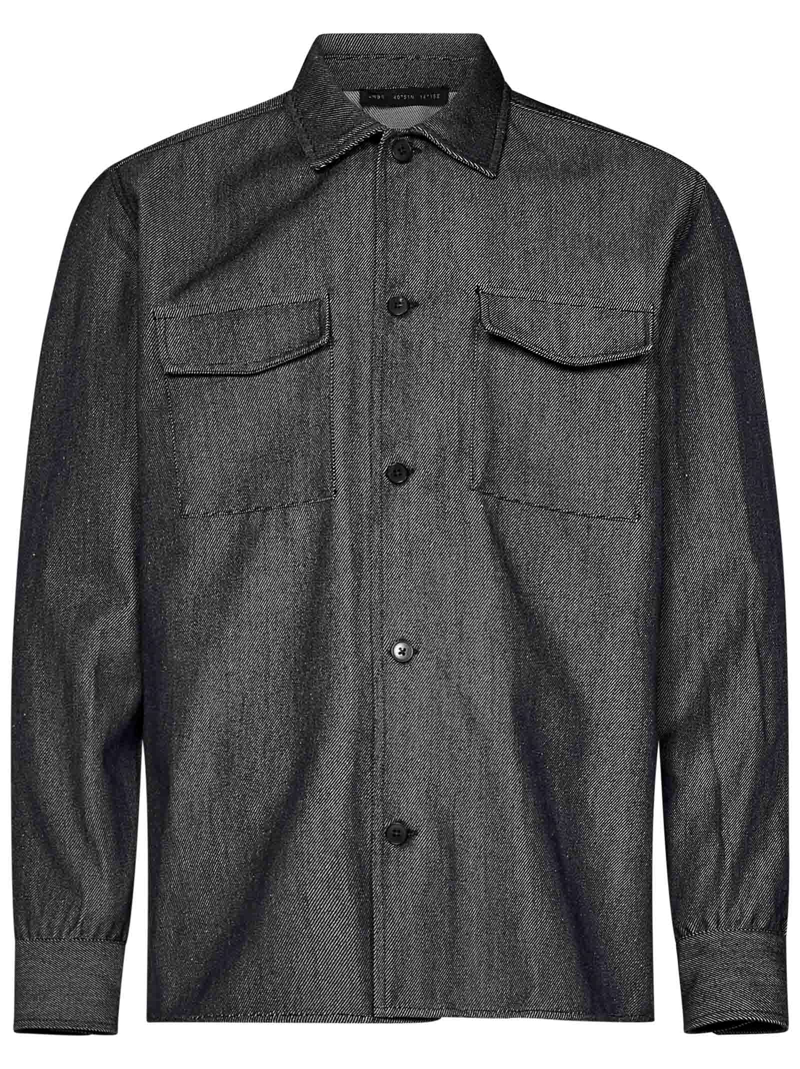 Shop Low Brand Shirt In Grey