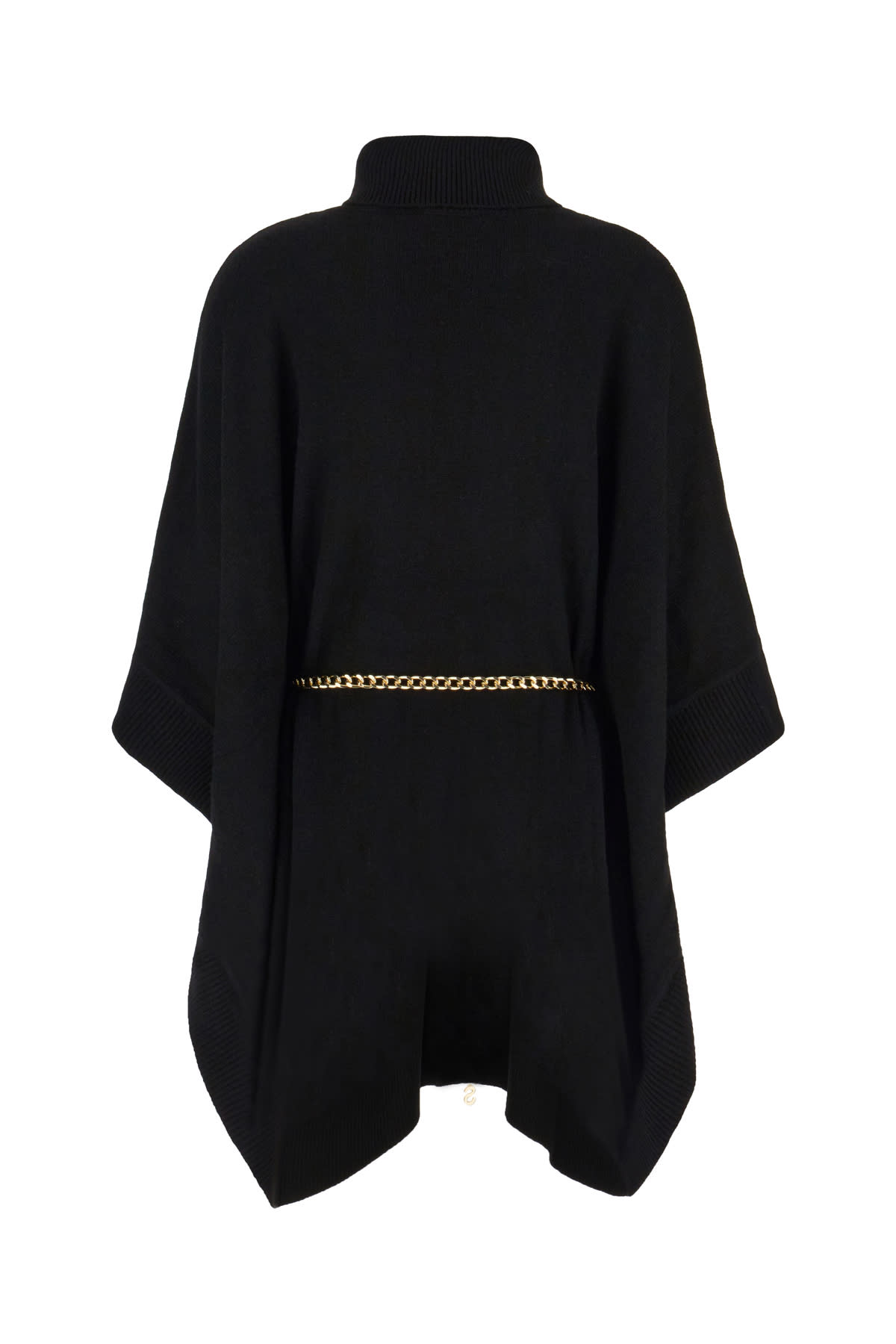 Shop Michael Kors Black Wool Blend Poncho