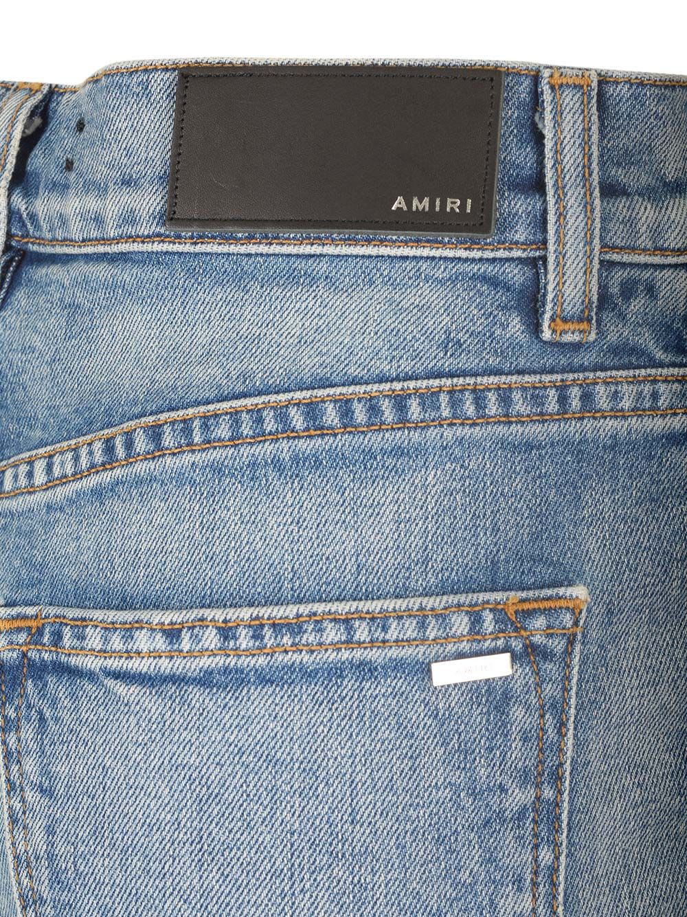 Shop Amiri Straight Leg Jeans In Light Blue