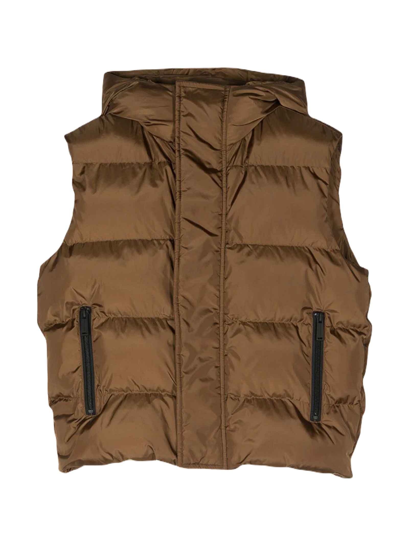Shop Dsquared2 Brown Gilet Unisex In Marrone