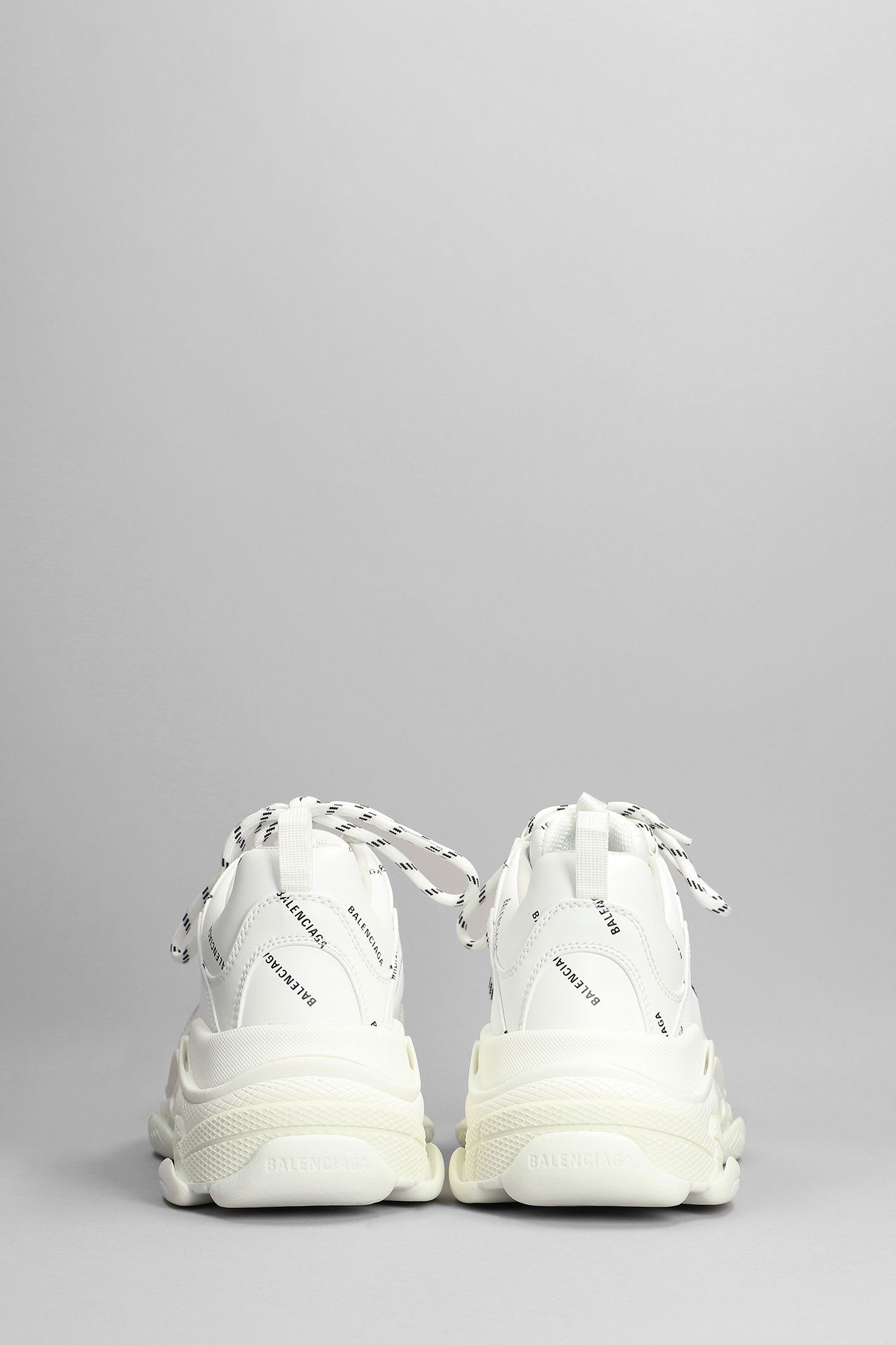 Balenciaga Triple S Sneakers In White Synthetic Fibers In White