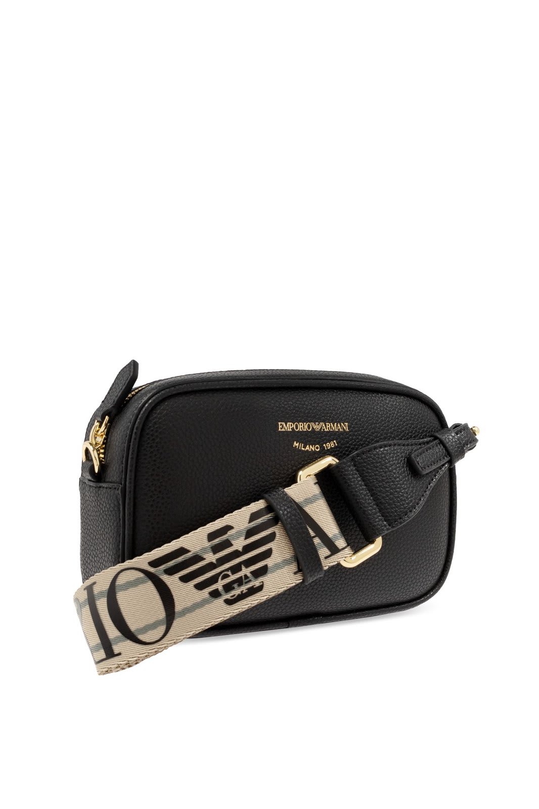 Shop Emporio Armani Shoulder Bag In Black / Silver