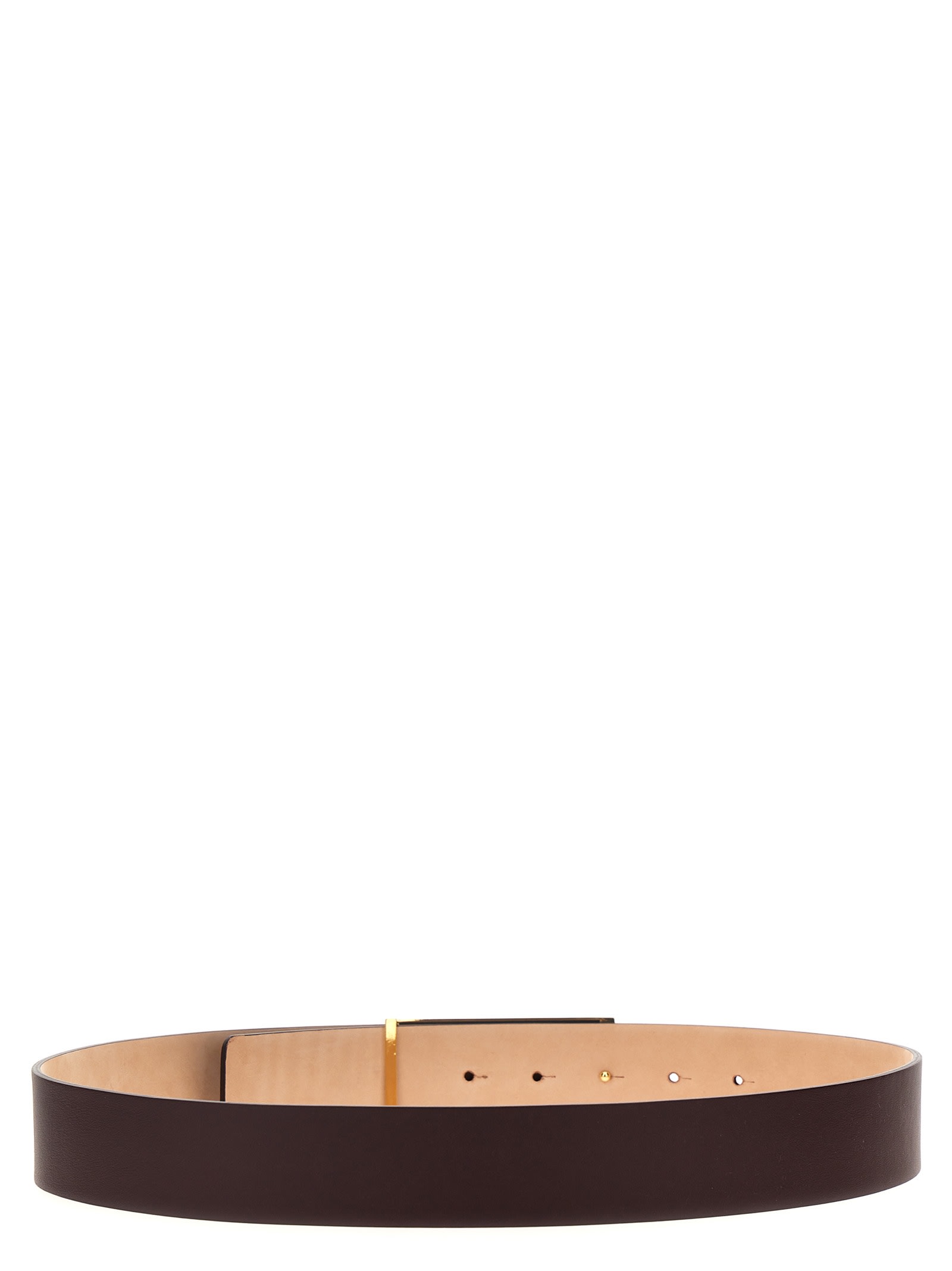 Shop Victoria Beckham Jumbo Frame Belt In Bordeaux