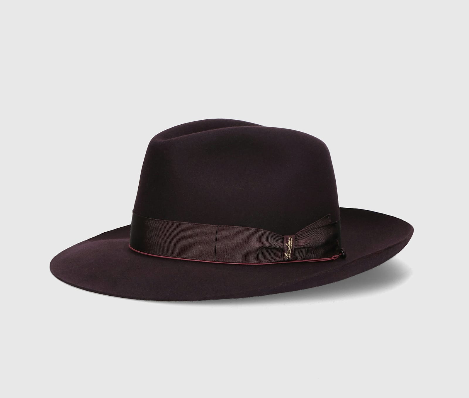 Shop Borsalino Amedeo S.q. Felt Wide Brim In Dark Purple, Tone On Tone Hatband