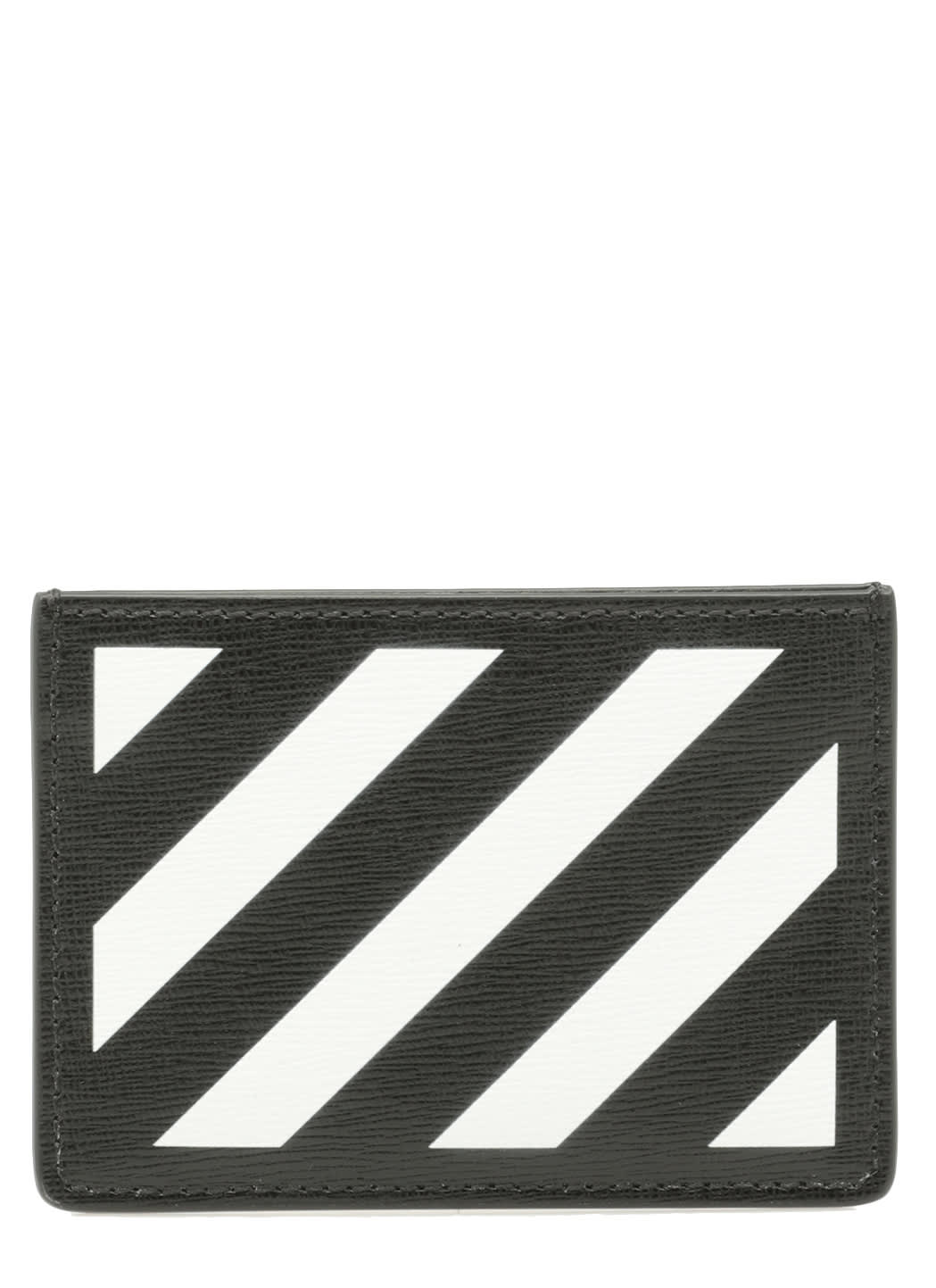 OFF-WHITE DIAG LEATHER CARD HOLDER,11784407