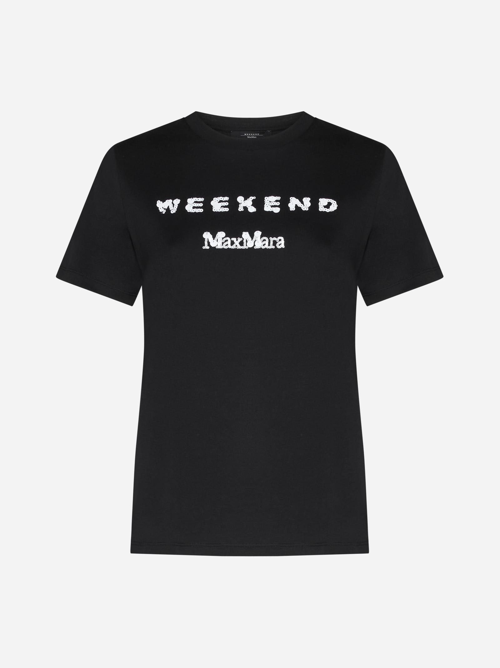 Shop Weekend Max Mara Talento Logo Cotton T-shirt
