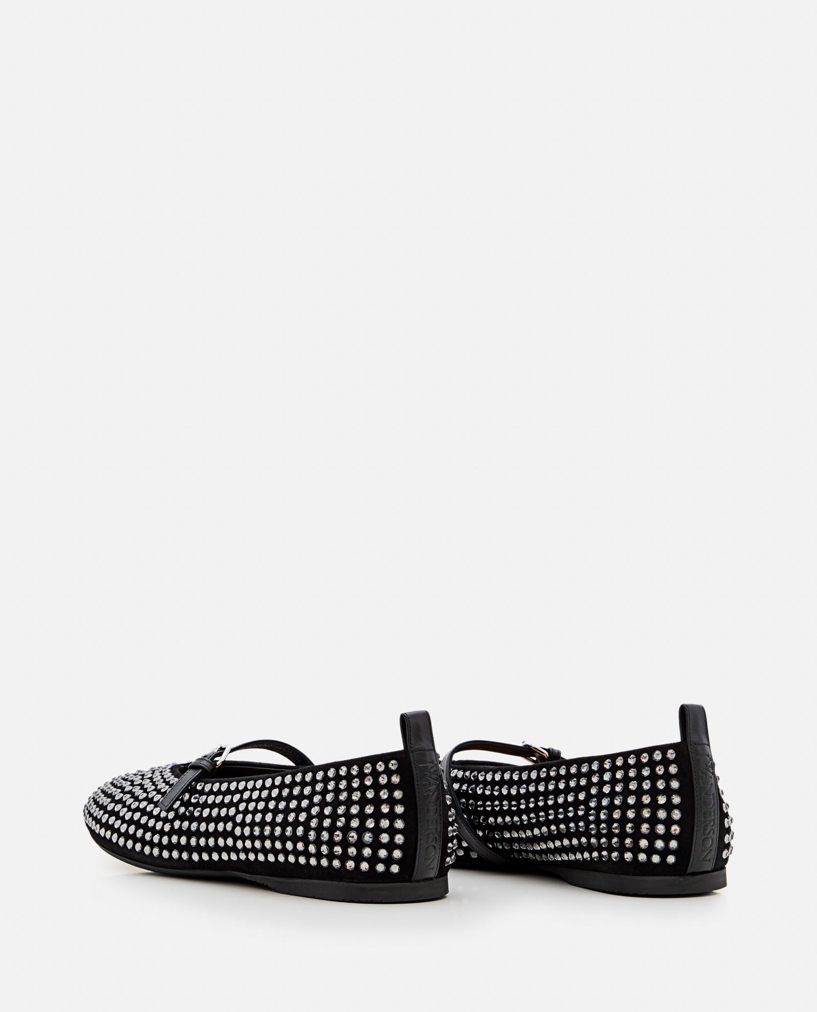 Shop Jw Anderson Crystal Ballet Flat In Black