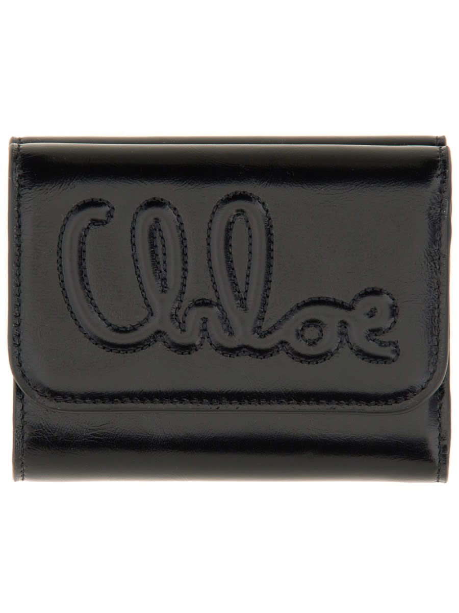 Shop Chloé Trifold Wallet C  Small In Black